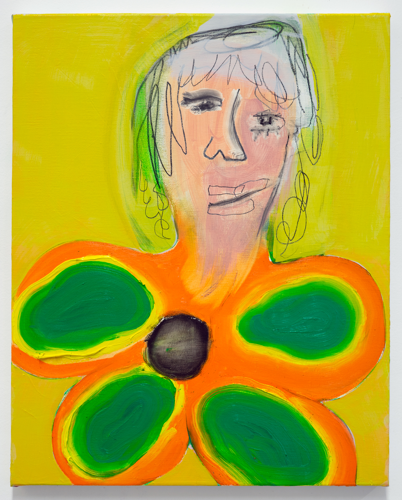 Avocado Flower, 2022 Oil and aquarellable pencil on linen50 x 40 cm