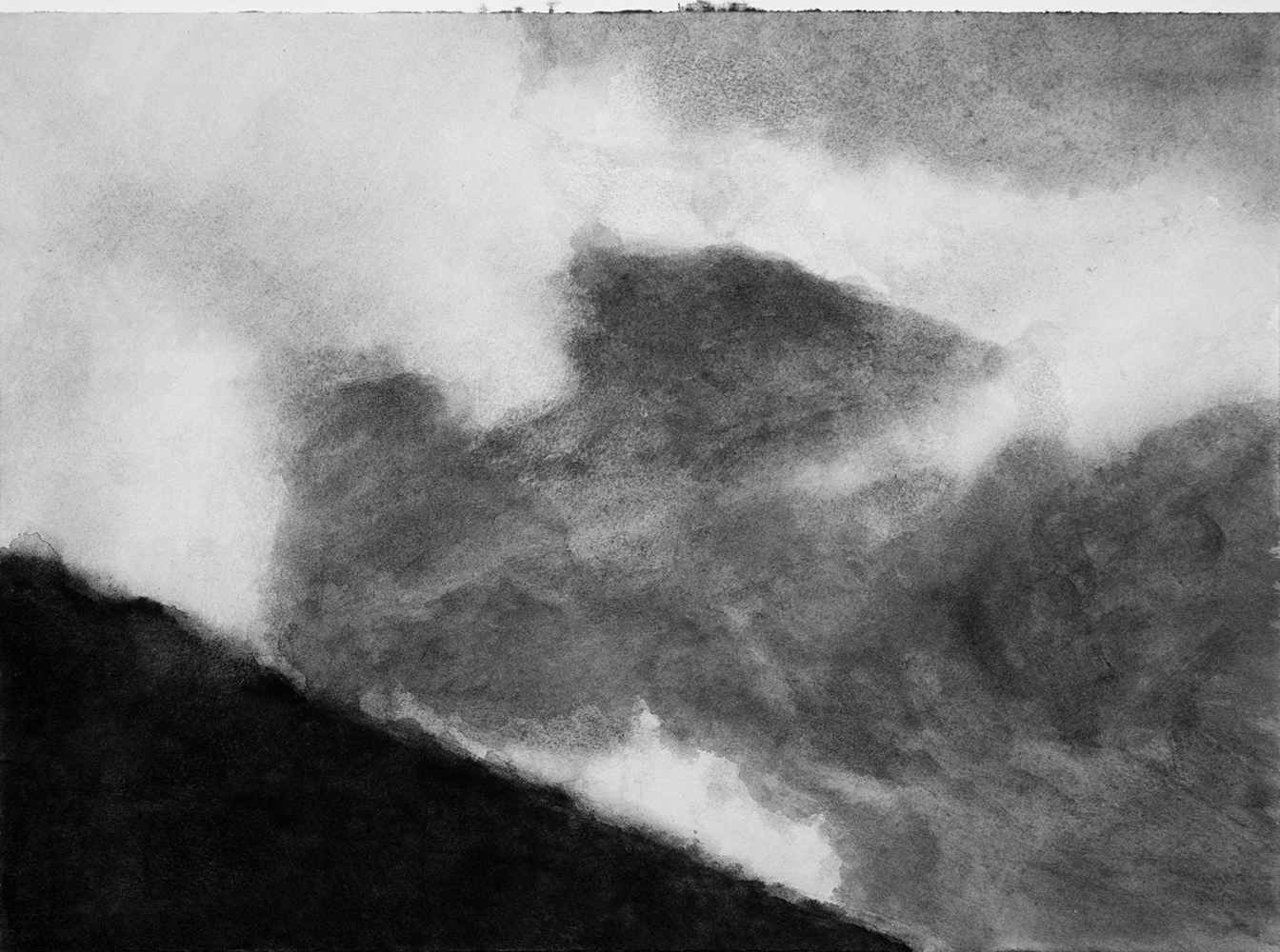 Versant, massif, brumesgouache on paper28 x 38 cm, 2022
