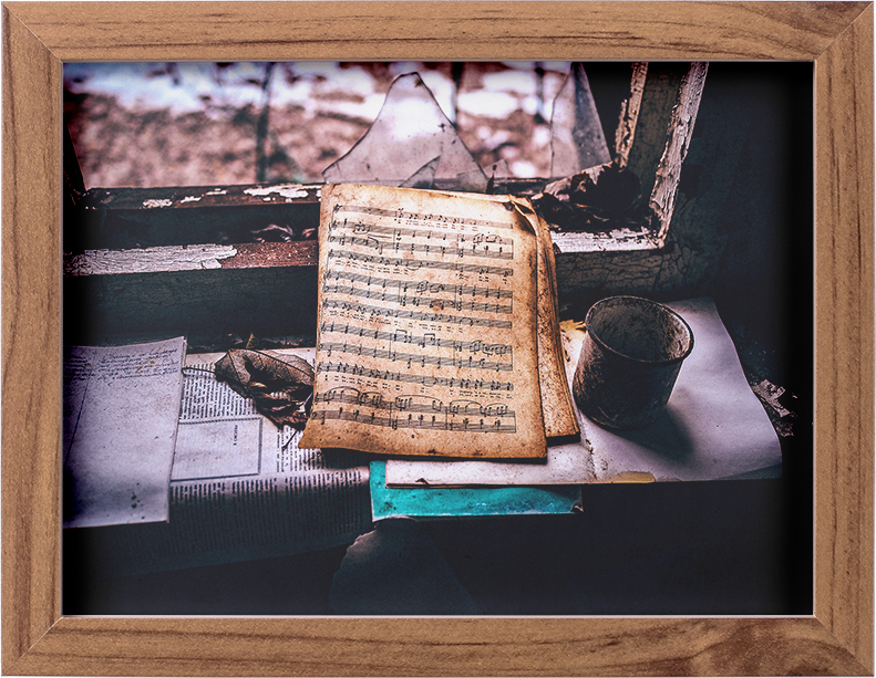 Fotografía detalle partituras Prípyat Chernobyl
