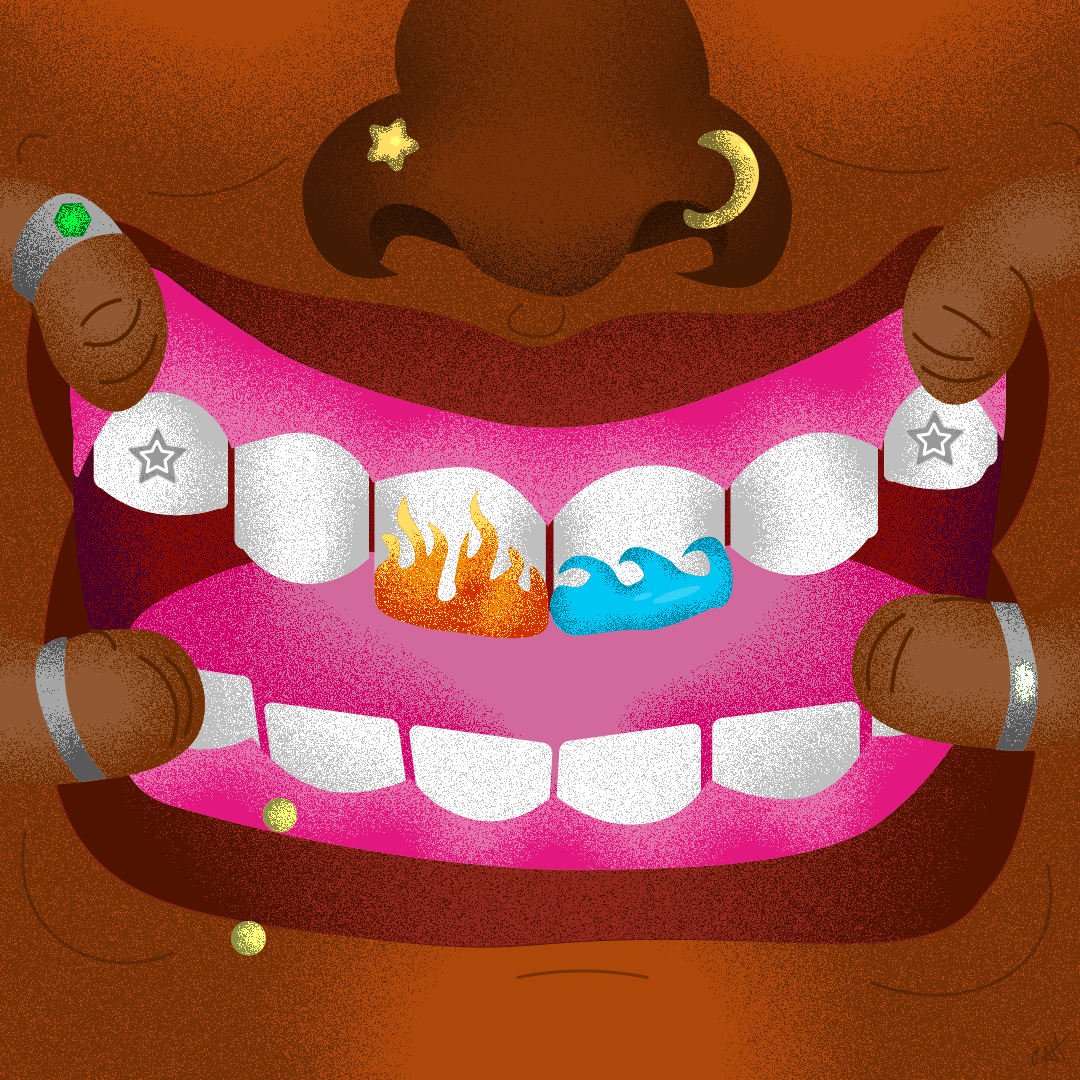 fire n icy, 2022.&nbsp; 1080 x 1080pi digital illustration