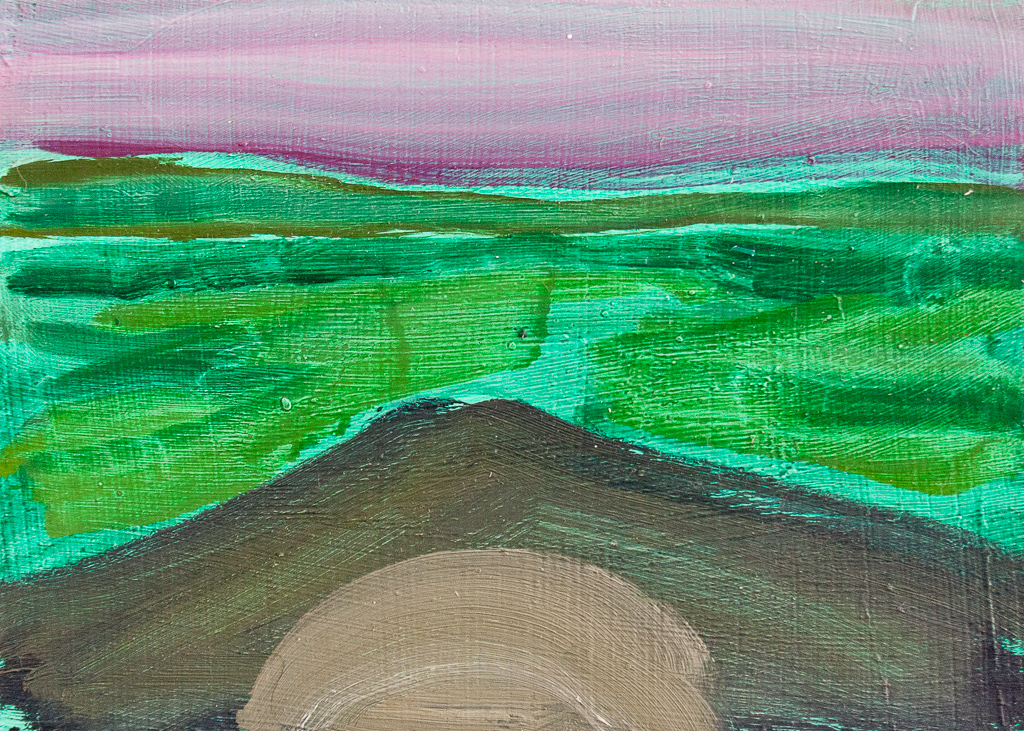 Ball Field, oil on panel, 5 x 7 inches, 2017.