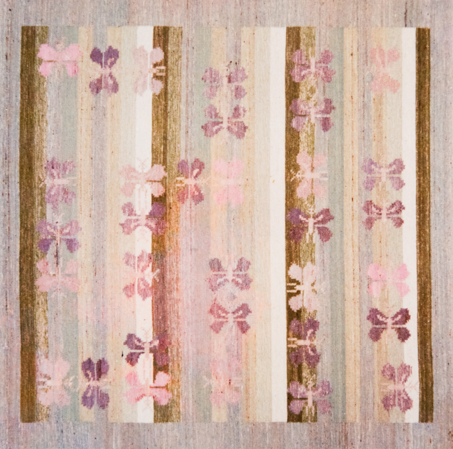 Handwoven wool rug. Serial production. 1980's