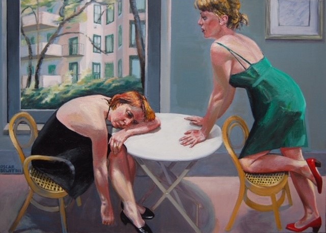Twee jonge vrouwen, Brooklyn 2007/2011 - oil 110x140 cm