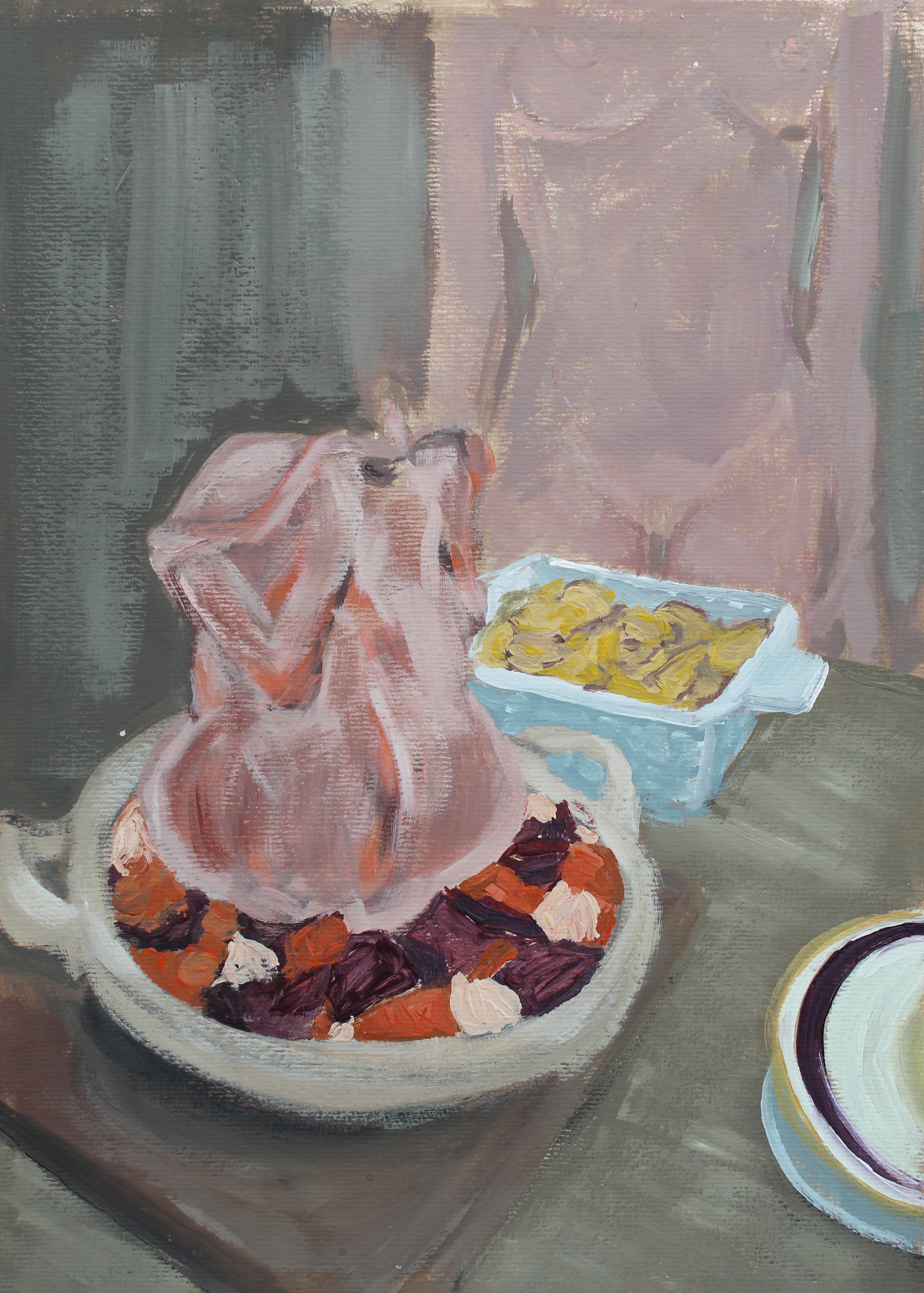 Dinner, Acrylic on paper, A3, 2020