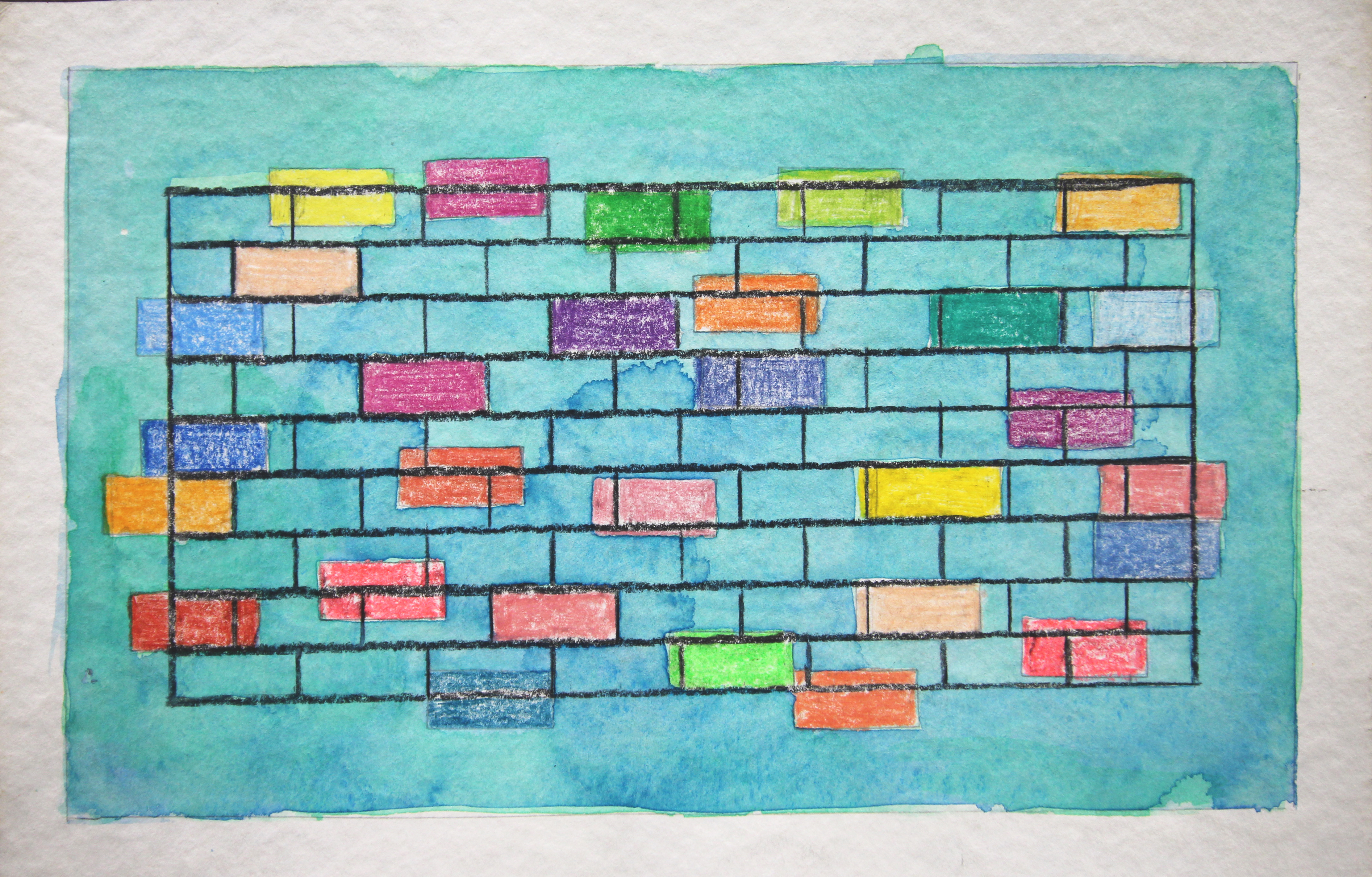 Sin título, 2002. Acuarela y crayón sobre papel, 18 x 28 cm.