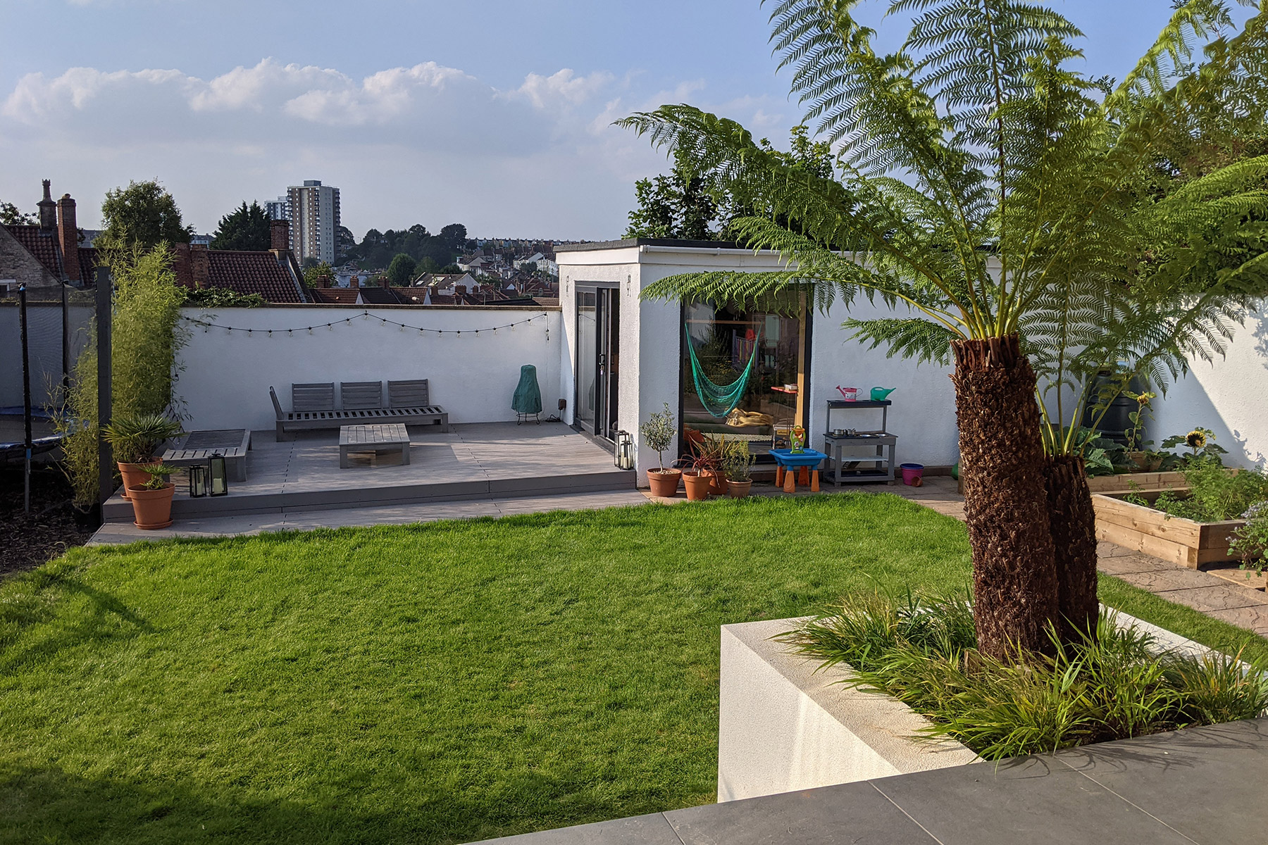 Garden revamp for a property looking on to the Bristol skyline