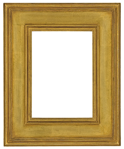 Aesthetic Movement frame, late 19th c. Reeded torus outer and inner mouldings. Flat panel. Patinated gold leaf on blue ground. Model # 101-AC-W