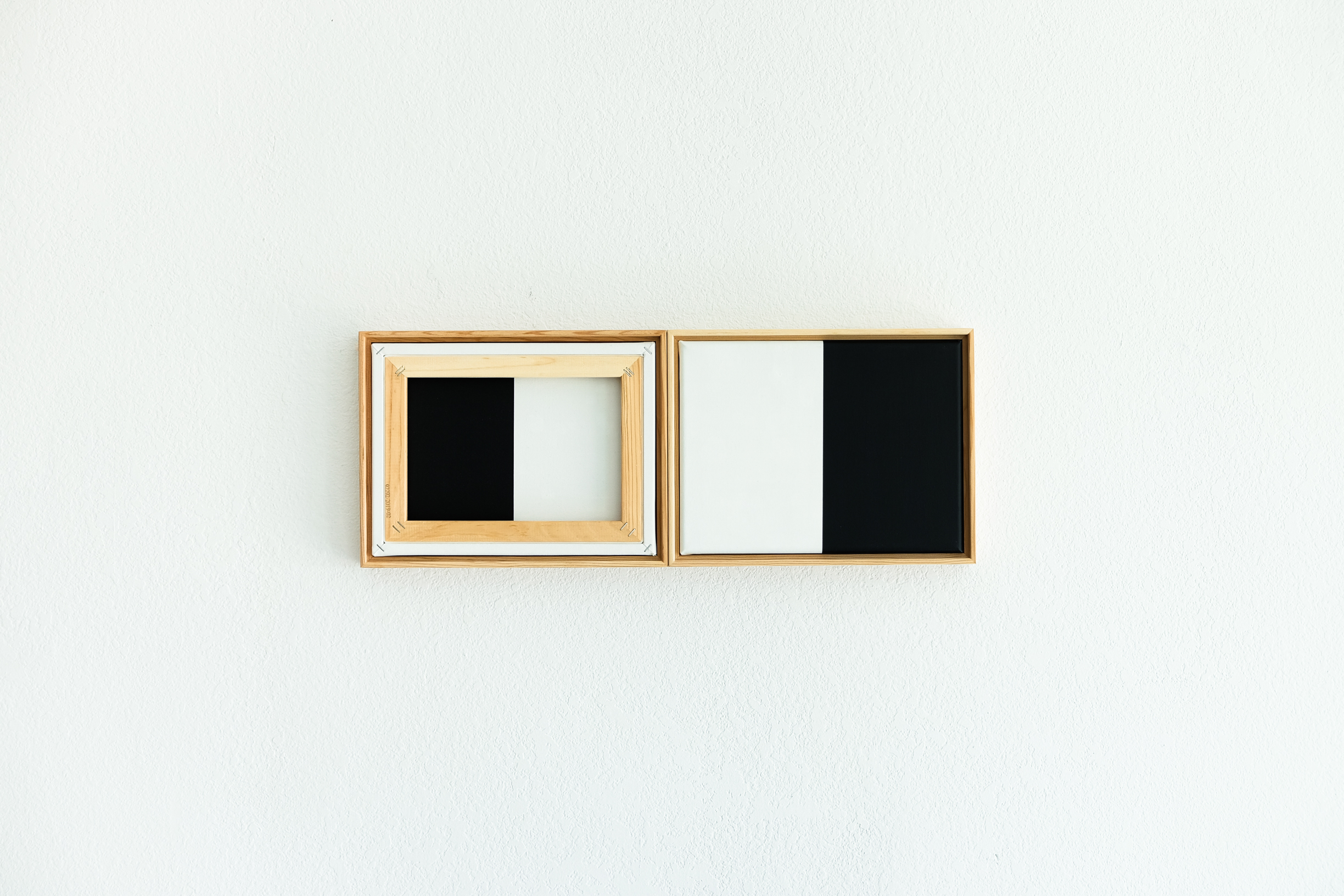 Front/Back Black/White (Vertical) Study, 2019, Acrylic on canvas, 9 x 24 in