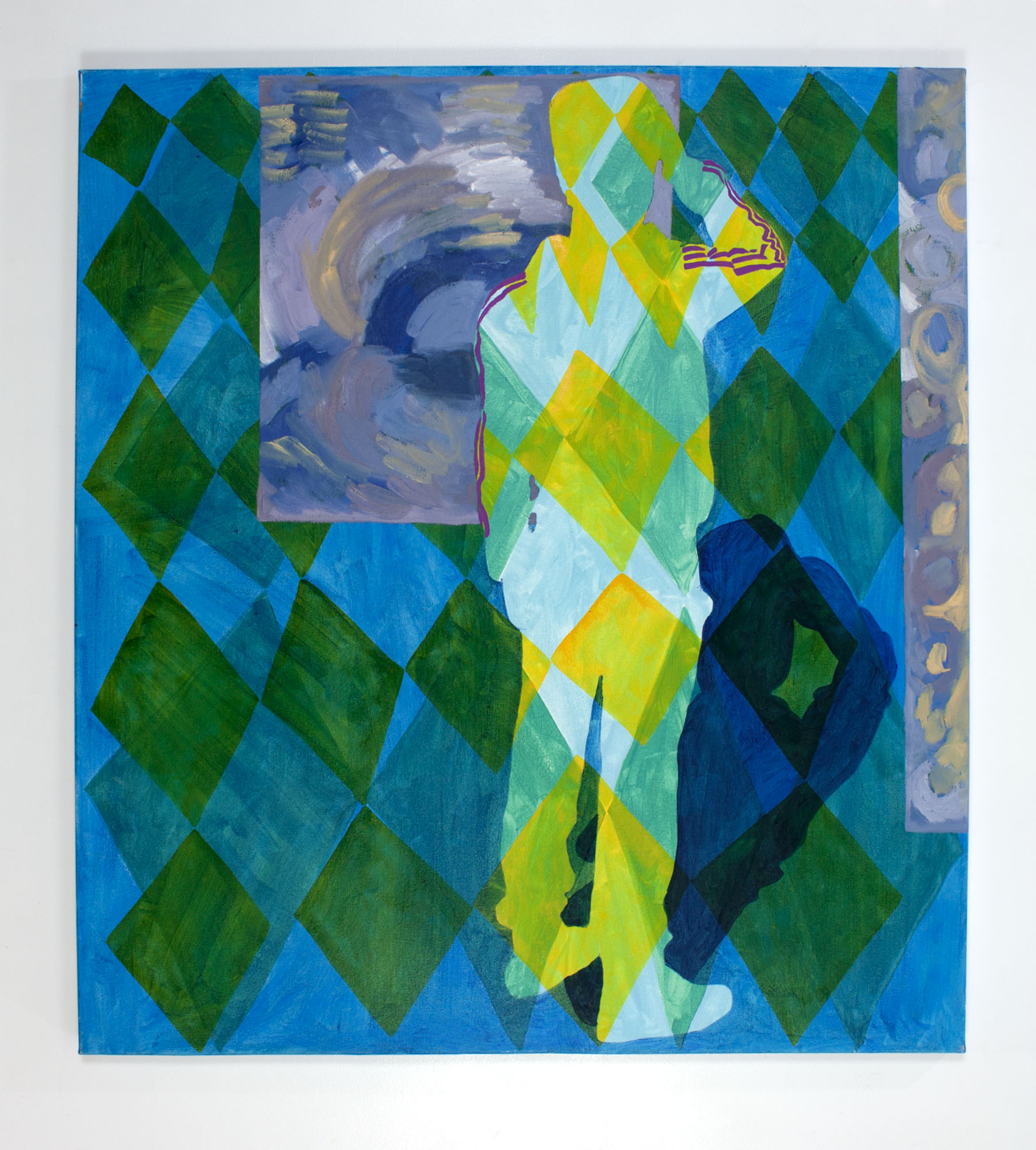 "Aarons Mind", 2023, oil on canvas, 48x43.5 in