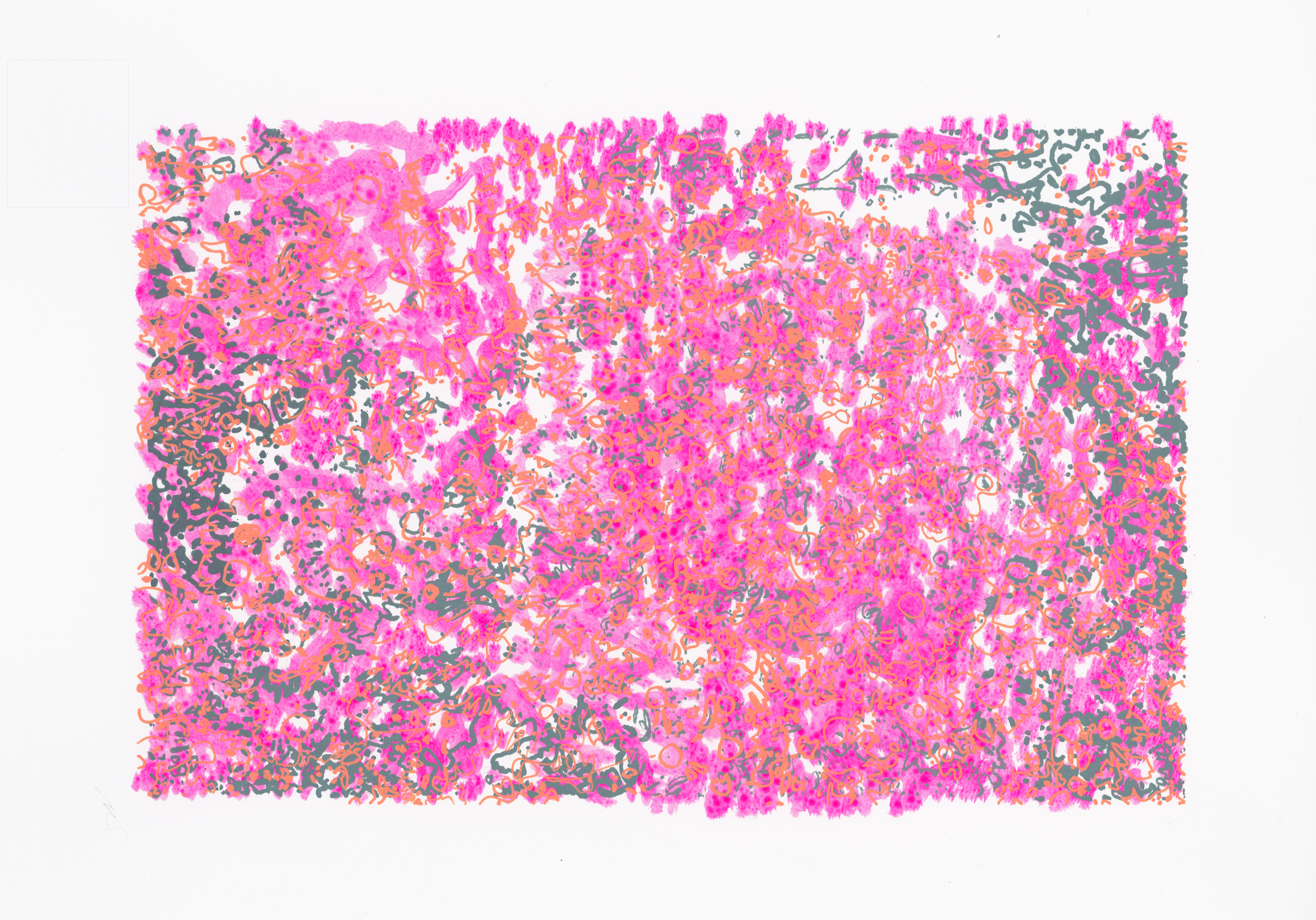 India Point Park #3, Gel ink (3 colors) on paper, 11.25 x 7.75