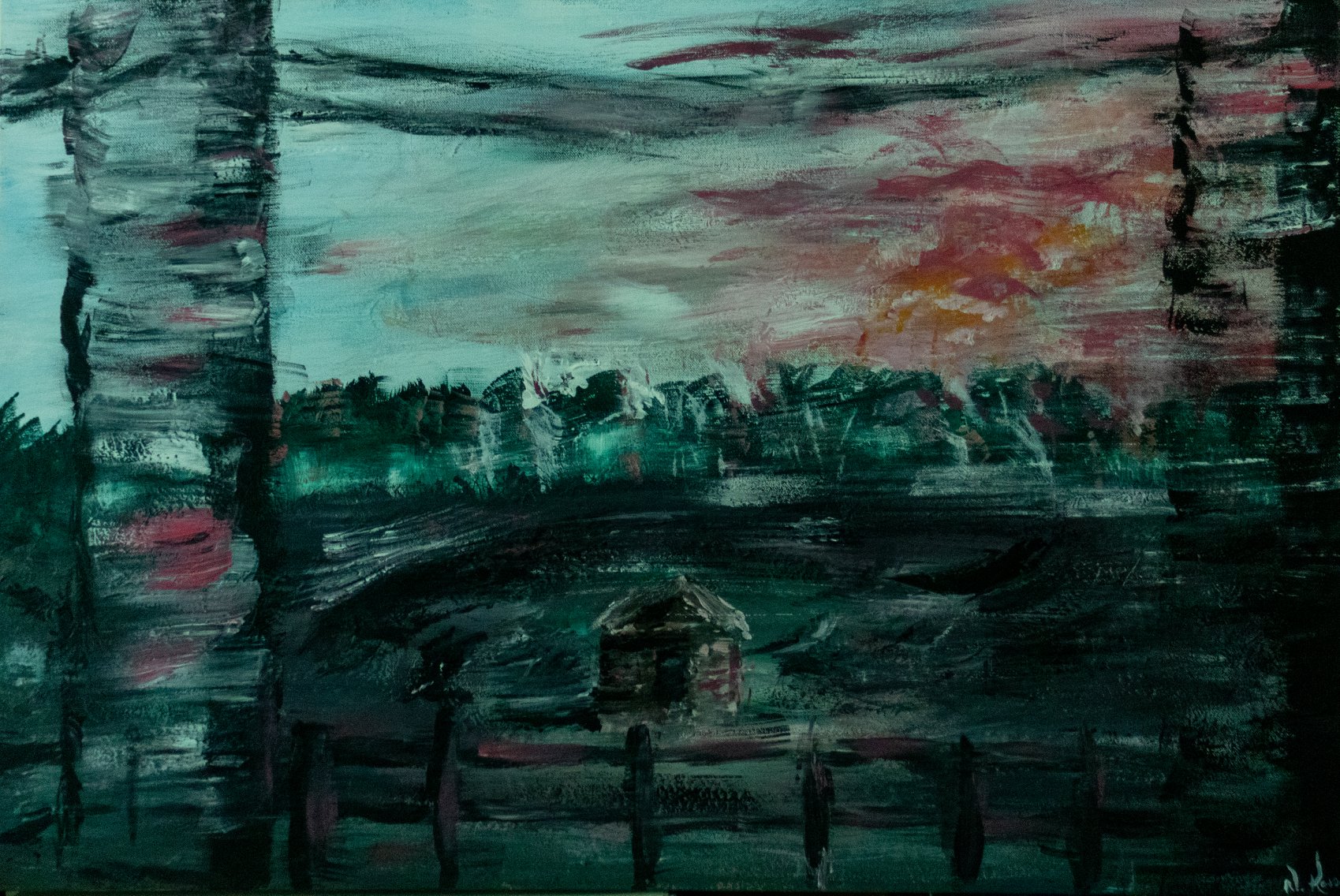 Pilgrimage (Or My Sunday Commute), 2019 (acrylic on canvas)