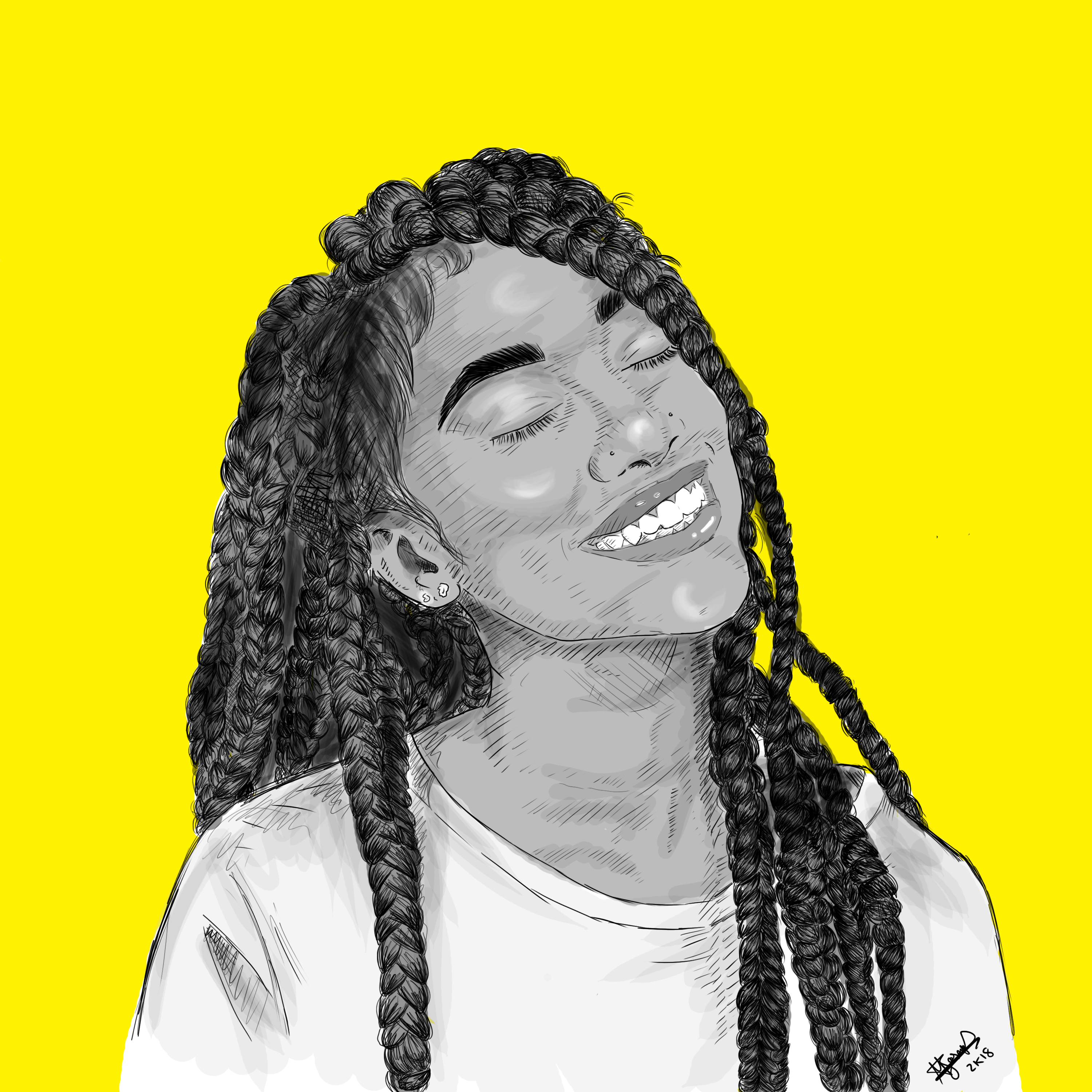 unbothered (2018) a warm up sketch/ monochrome study