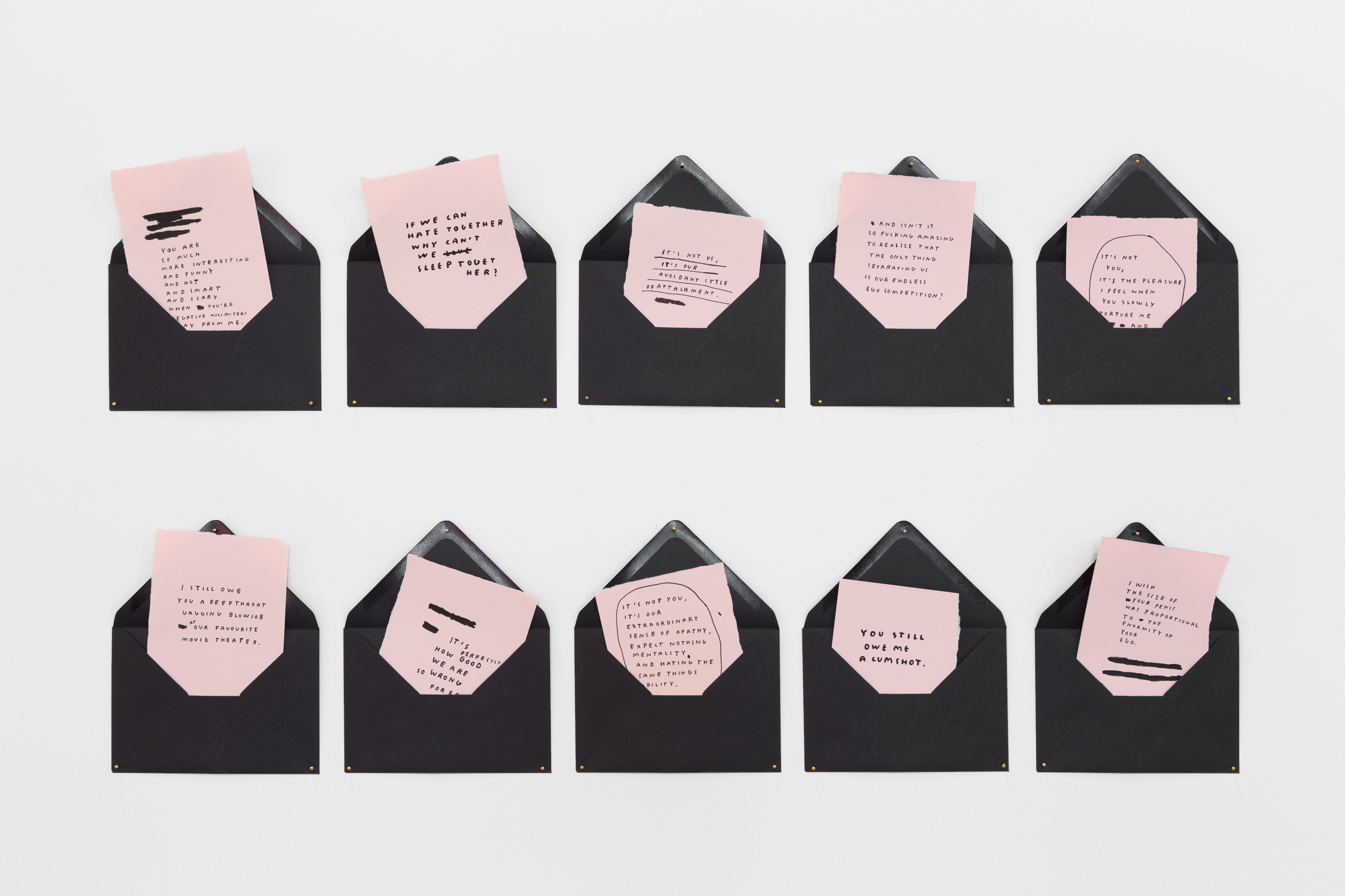 Love Letters. 2015Ink on paperEach: 16.2 × 11.4 cm