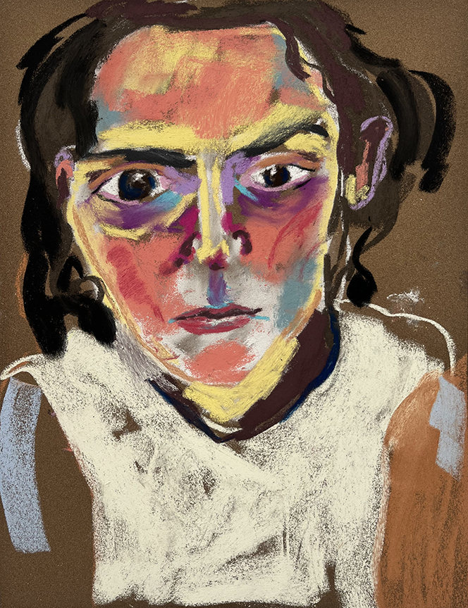 Self-portrait, 2025Pastel on paper15 3/4 x 11 4/5 in.40 x 30 cm