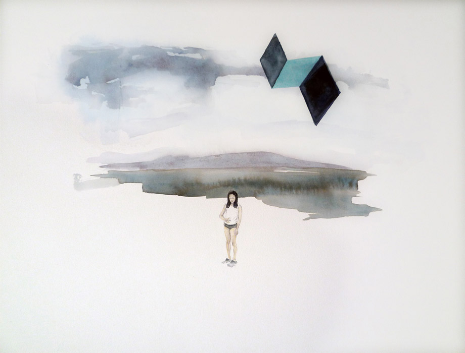 watercolour, size approx 60cm high