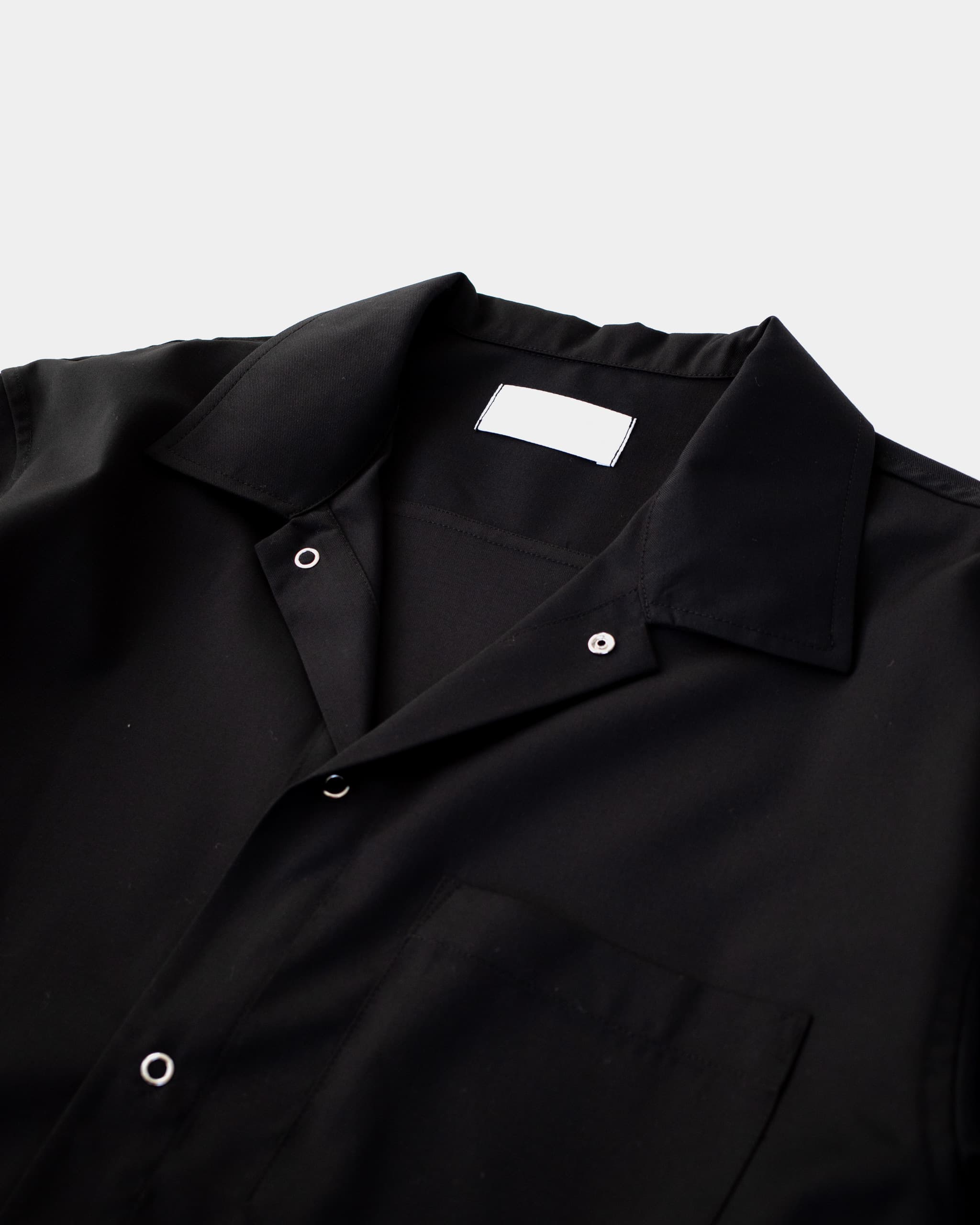 Workshop Shirt - Black Superfine Wool - James Coward