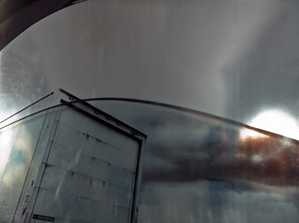Car Window 11, 34 x 45. Latex Ink on Silver Vinyl on Dibond.