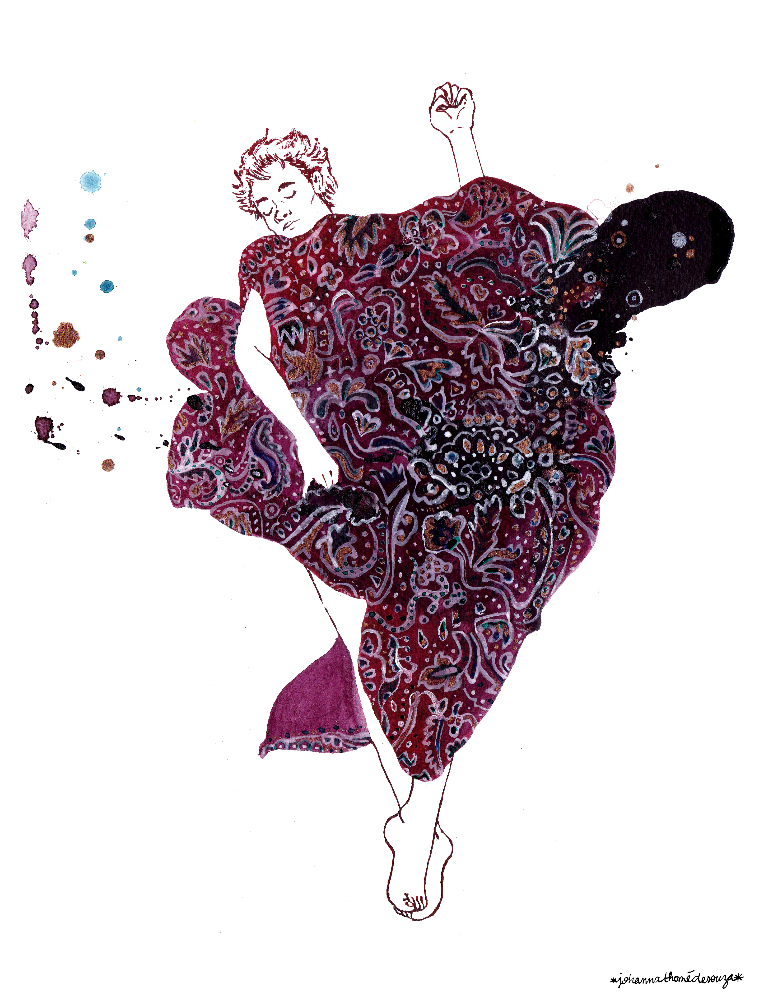 Le Grand Sommeil I, Aquarelle et encre de chine, 26 x 37 cm