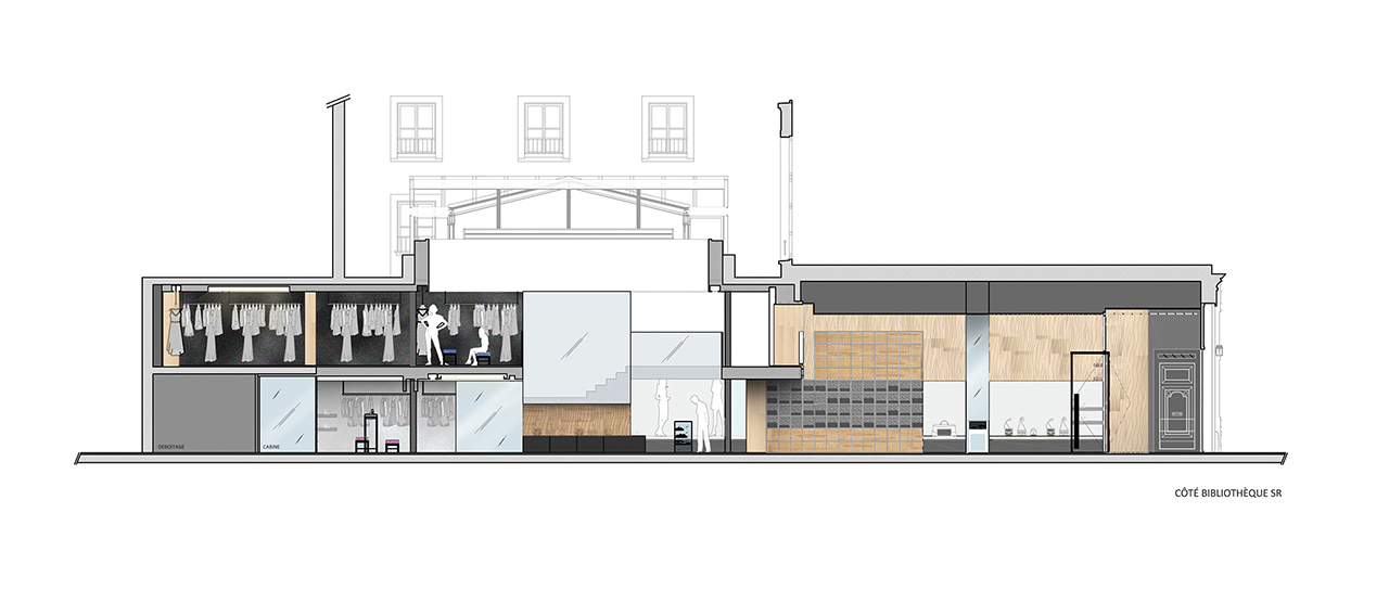 Dessinateur plans d'execution pour Atelier UTO (Tous droits réservés) - boutique Sonia Rykiel 500m2 - Saint Germain des prés - Paris FR - Crédits photo Jules Rodet