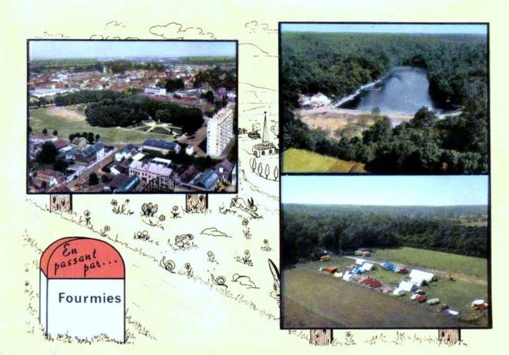 Postcard of Fourmies. The text reads "By way of... Fourmies"