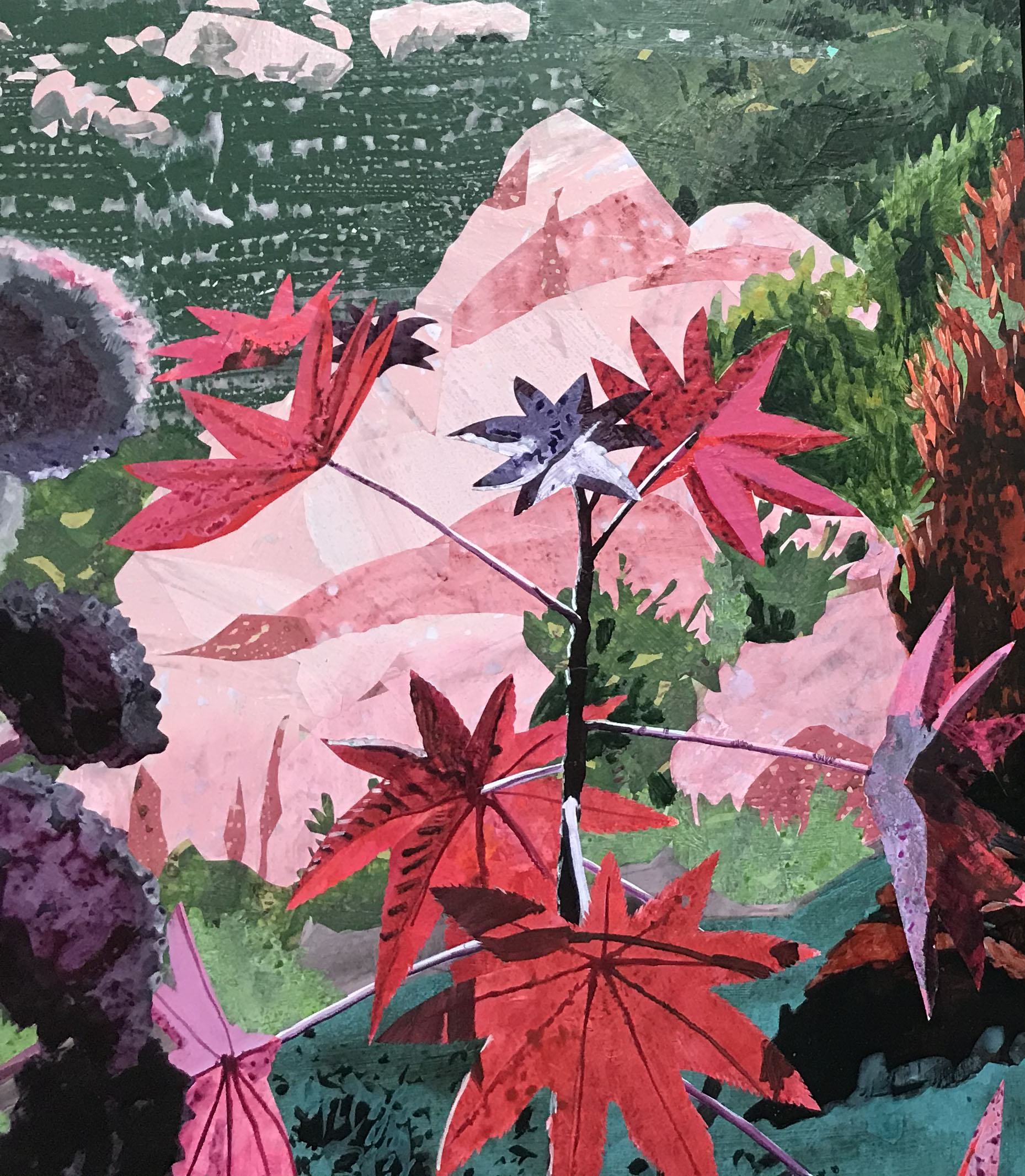   Distance Signals, Detail Acrylic on panel, 43"x 216", 2020. Installation photograph, San Diego County Operations Center