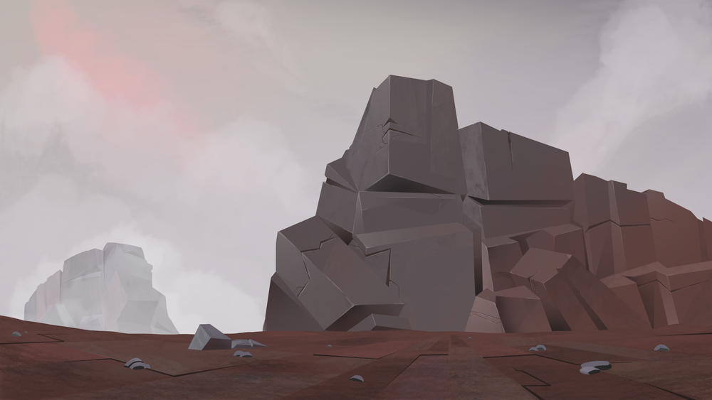 Layout design woestijn en piramide voor Clash of Shapes animation.