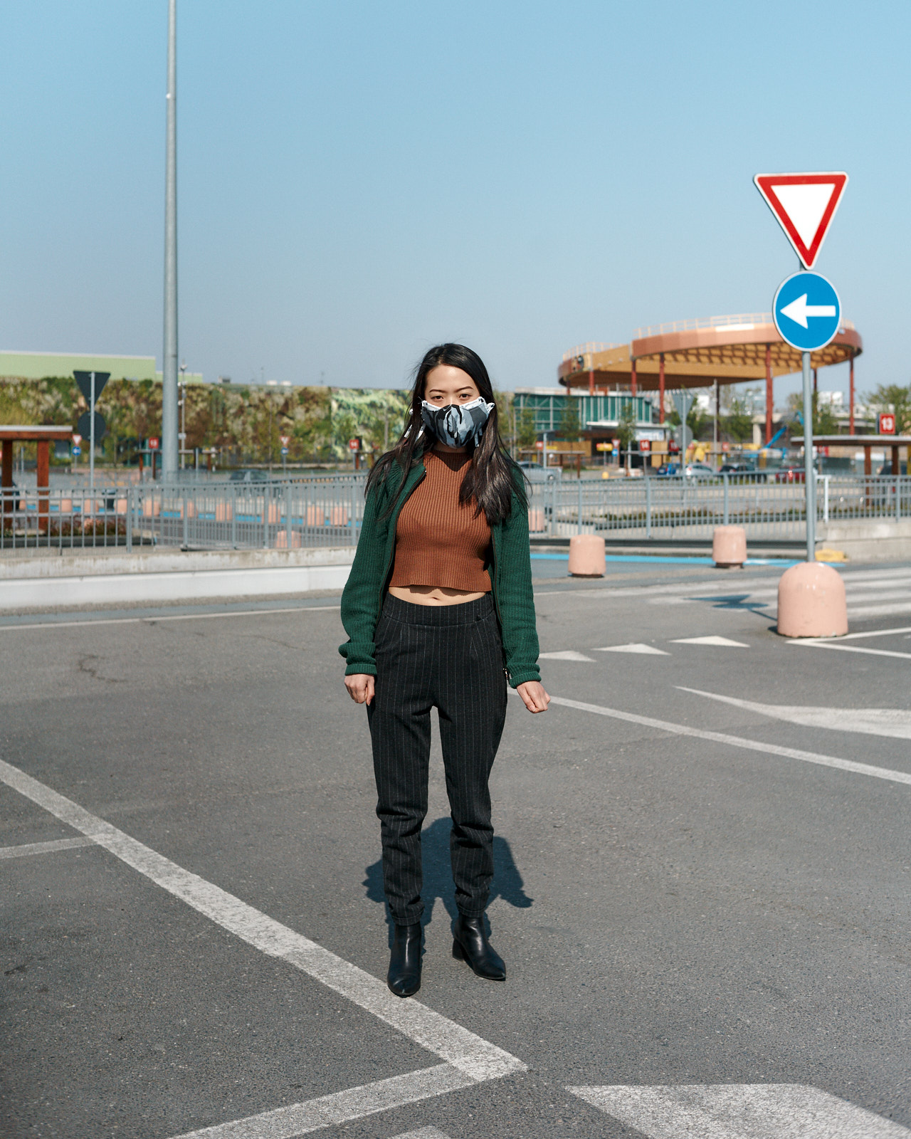 Giulia in the Parking Lot of Fiordaliso Shopping Mall, Rozzano, April 2020