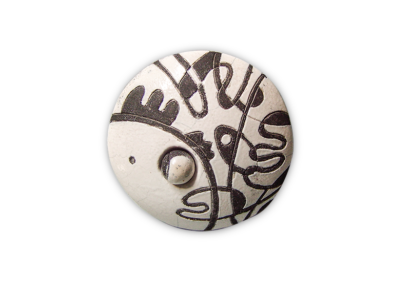 Sassofiglio con piercing (Ceramica  Raku, 9x4x9cm)