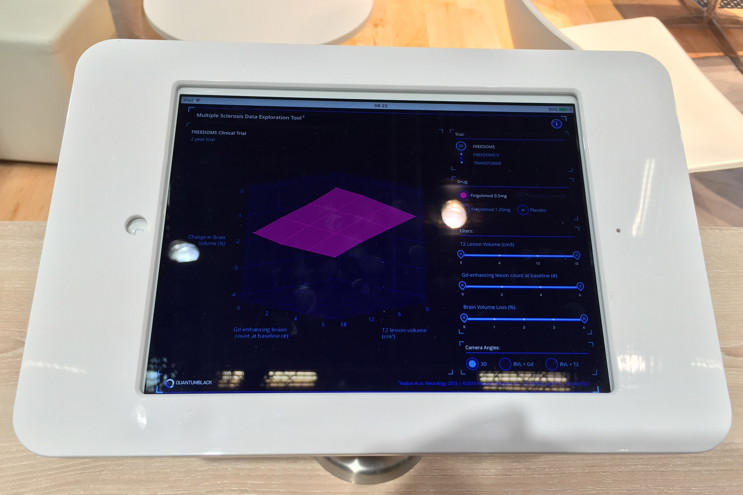 The app in situ on the client’s stand at the medical conference in Barcelona
