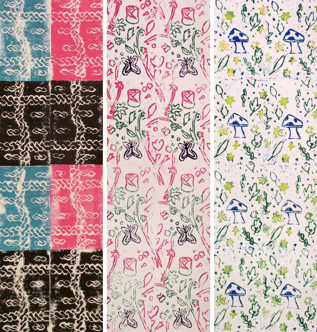 Completed Block Printed Wallpaper