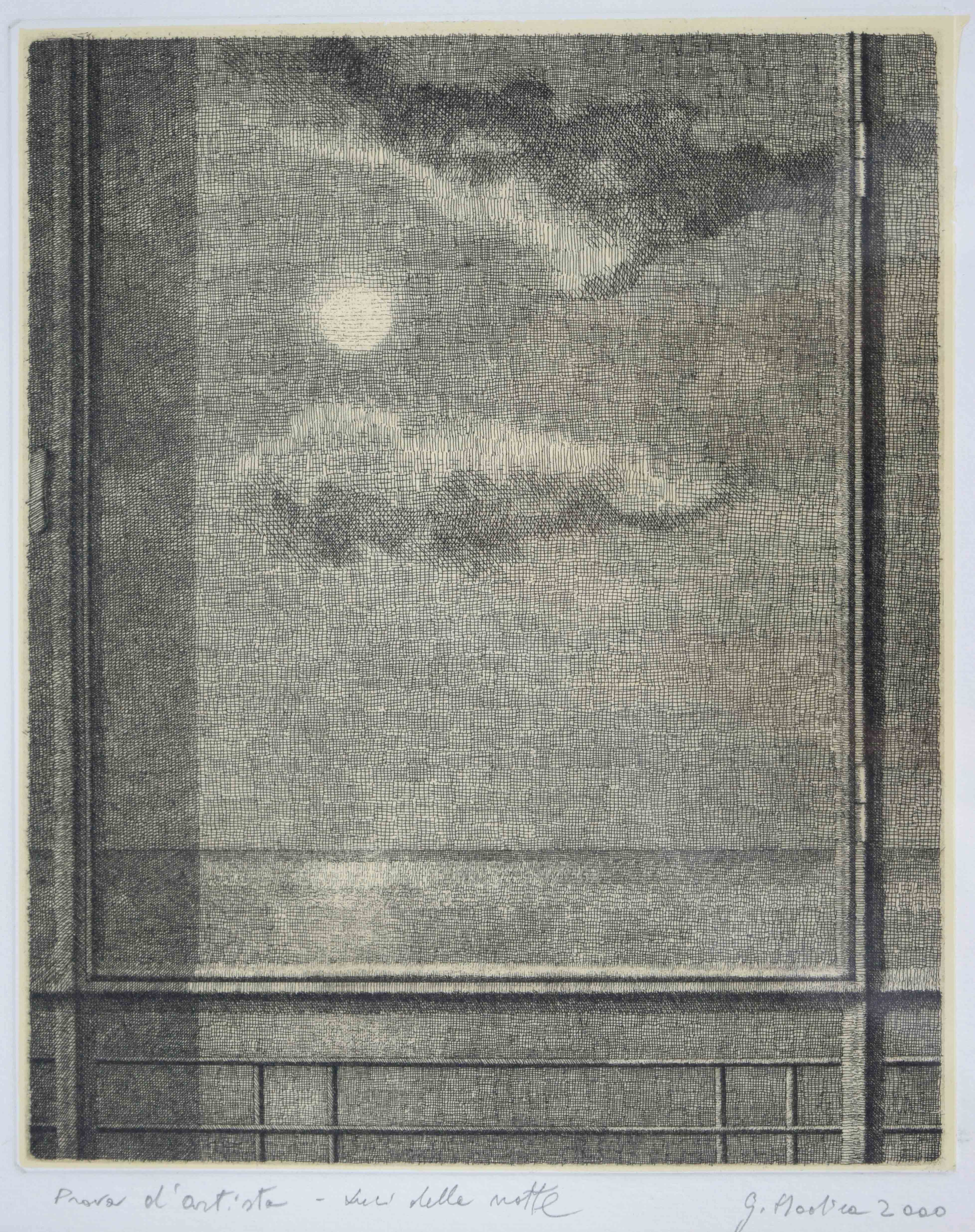 Luci della notte, 2000, acquaforte su zinco, mm 195x250