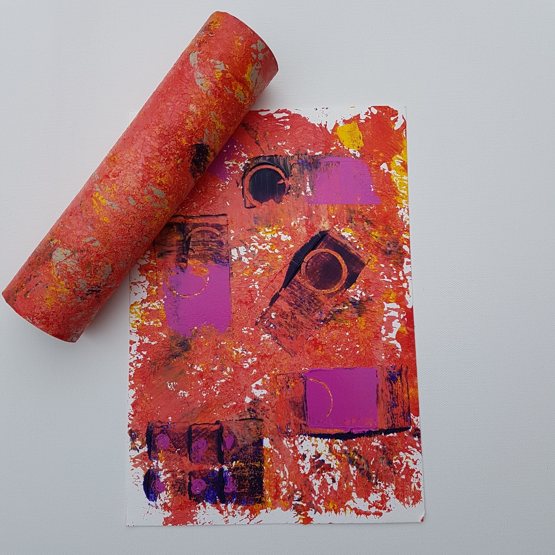 ‘Under(cover’) - Contained, Apr 2020Household cardboard tube, acrylic paint - Approx. A4
