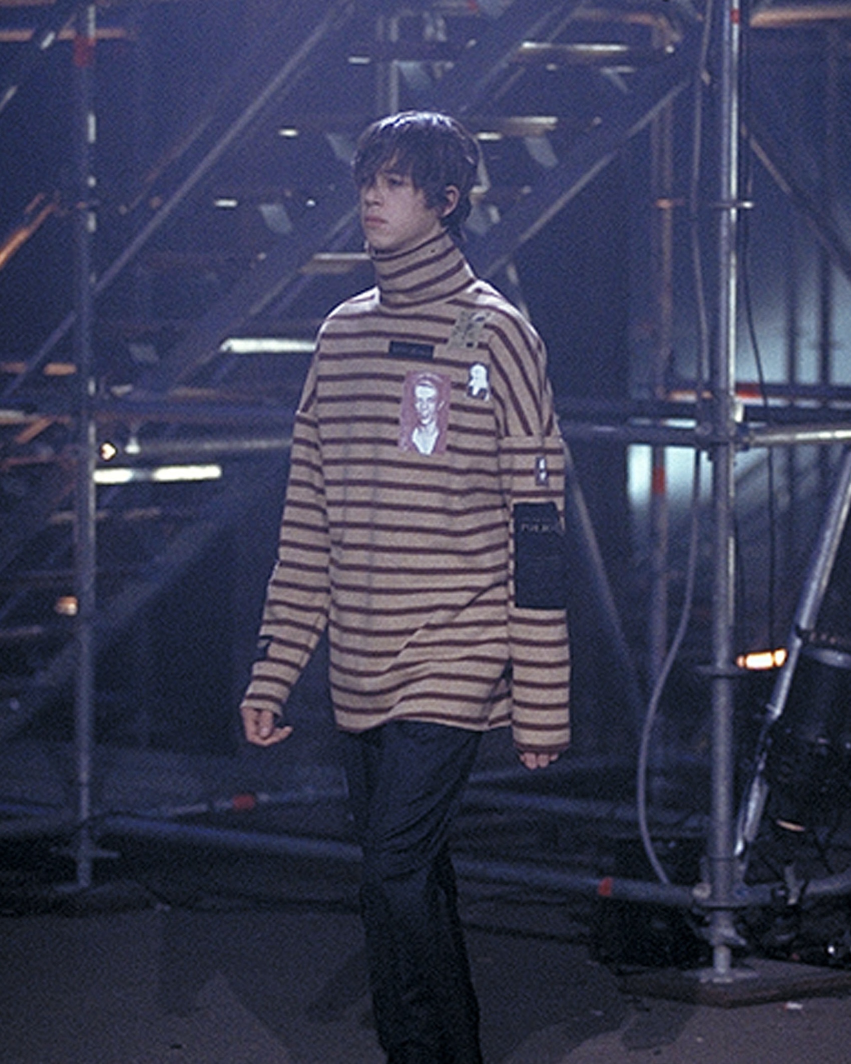 Raf simons striped patched turtleneck best sale