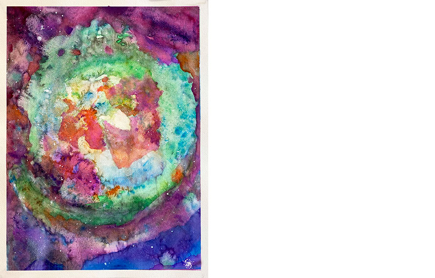 Cov #1, 2020. Watercolor on paper, 16 × 12 in.