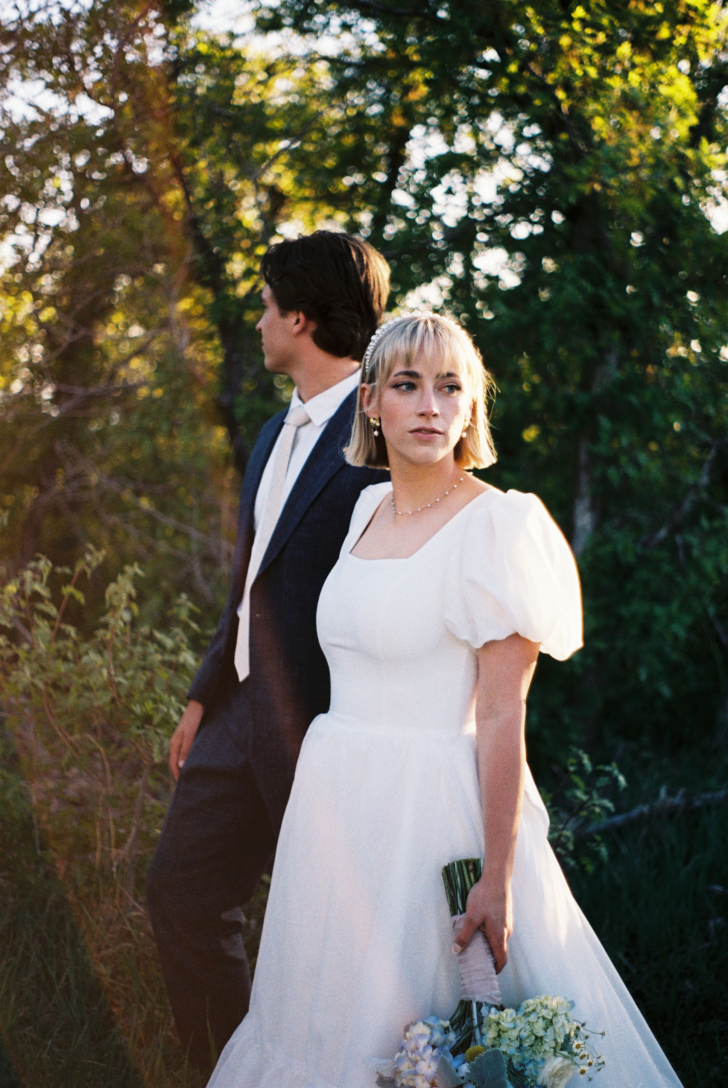Bride and Groom Portrait in Film, Taken at Provo Canyon, Utah
