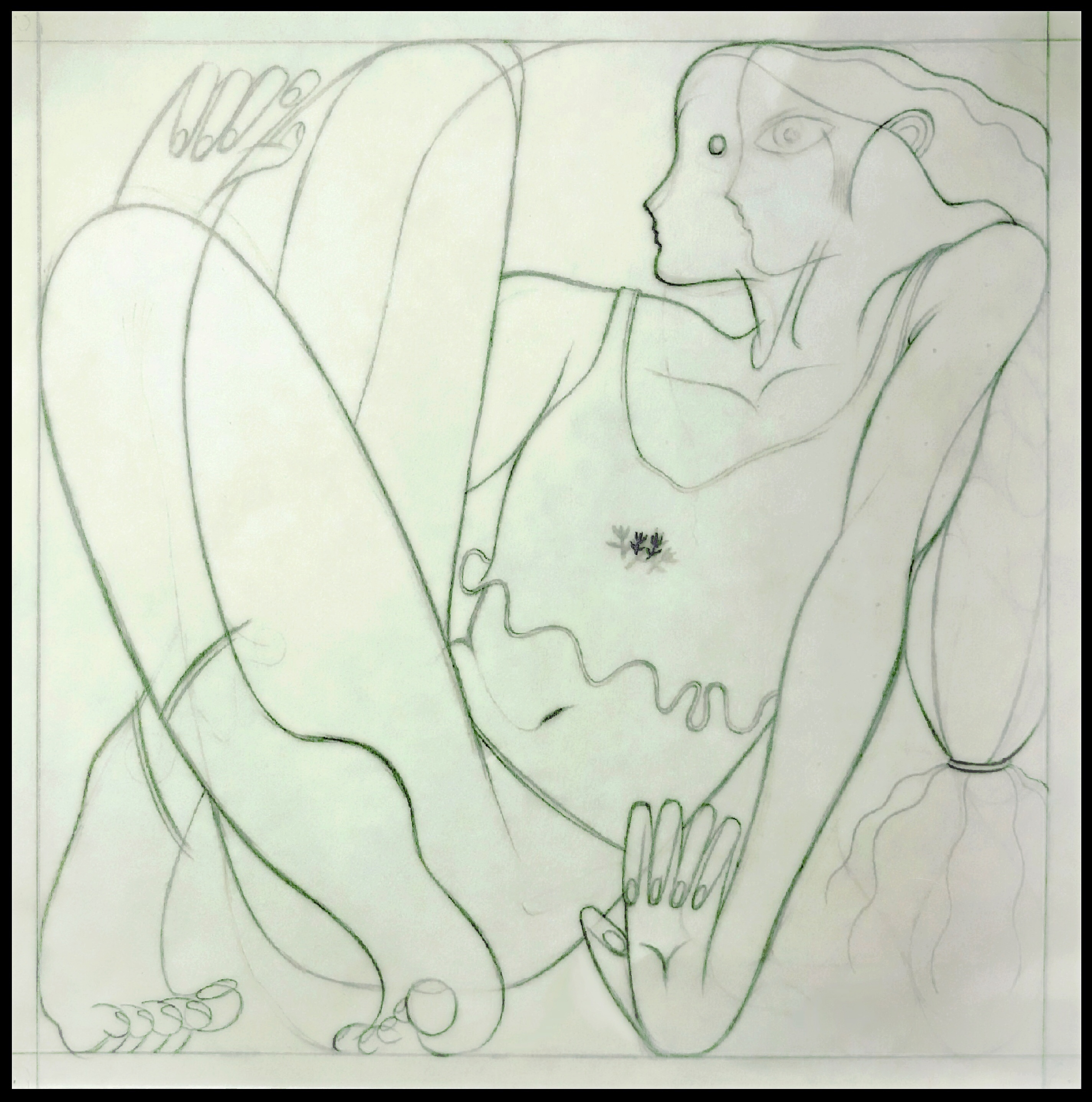 Etched in Marble (11"x11", graphite on paper)