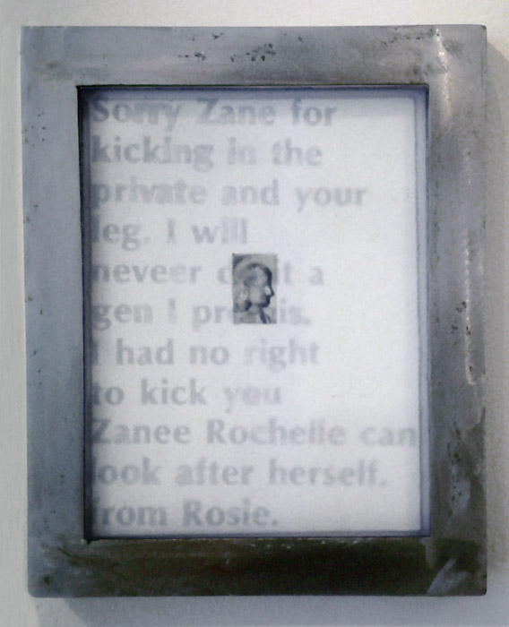 Headstone (detail), watercolour, steel,glass - image is approx 2cm high