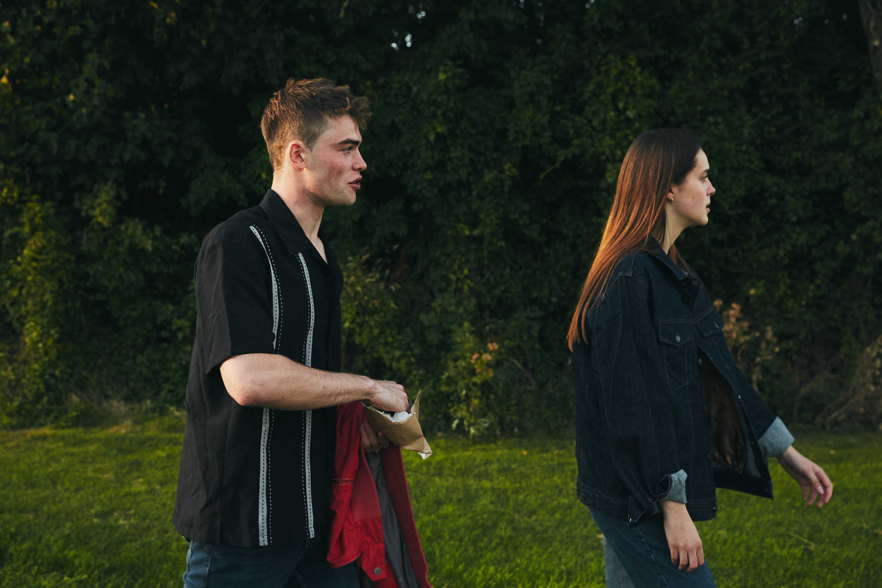 A story of young love in the suburbs told through photography, featuring stylish models in vintage clothing, photographed at sunset in Dublin, Ireland by fashion and lifestyle photographer Alex Sheridan. Suburban Love photo series.