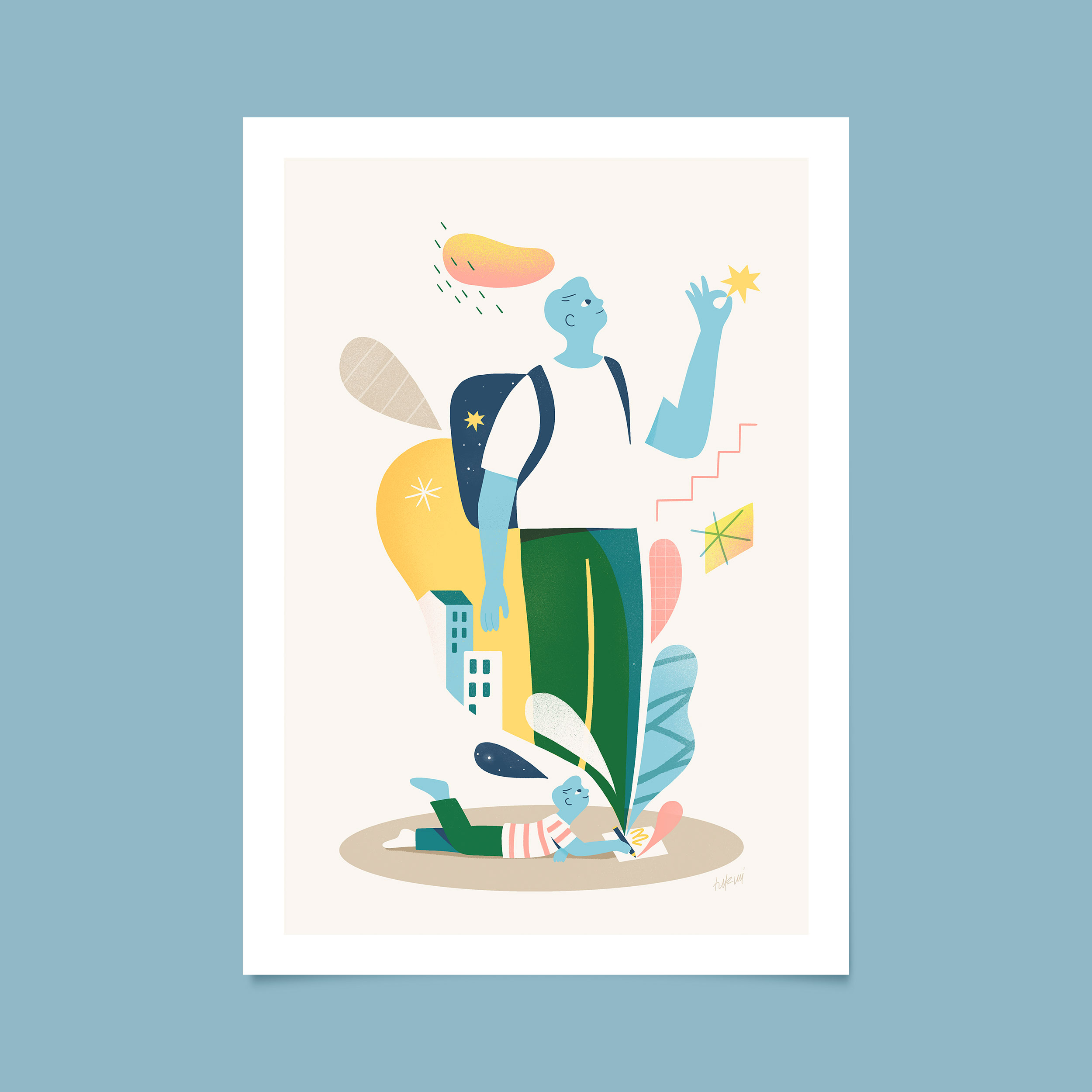 Illustration of Dream Big print by Hikimi available for purchase.