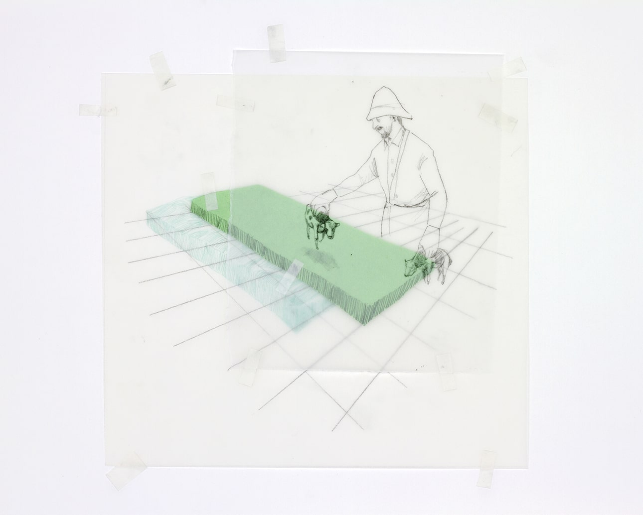 Massinissa Selmani Dans quel sens traverser les antipodes, 2018 (détail) Installation Technique mixte Dimensions variables