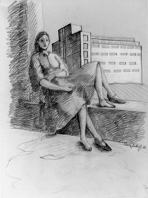  NON VEDO NON PARLO MA SENTO    1996 pastello su carta cm150x40 