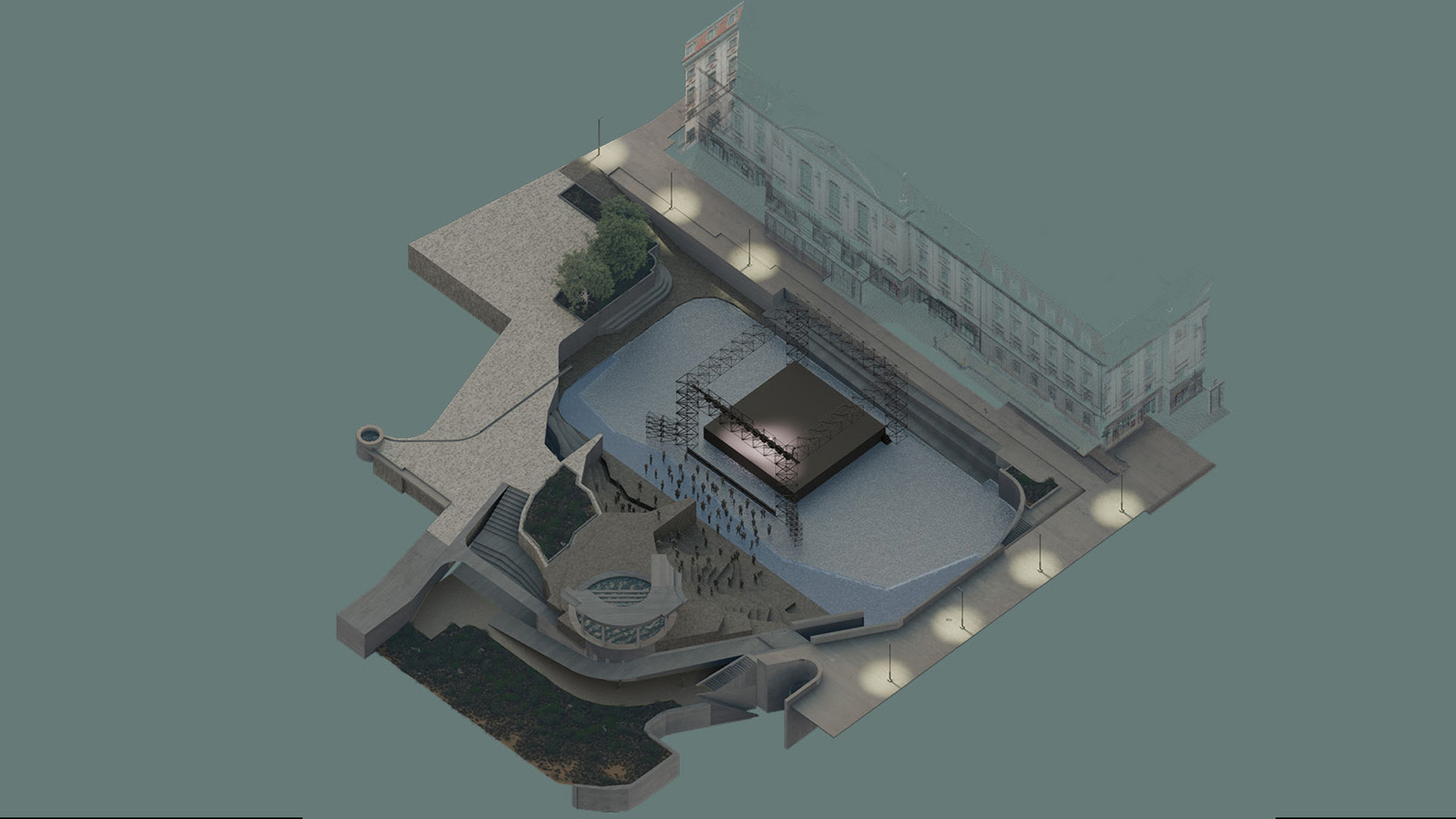 Dry Season: Event Space Activation of the unused backside of the Wiener Konzerthaus
