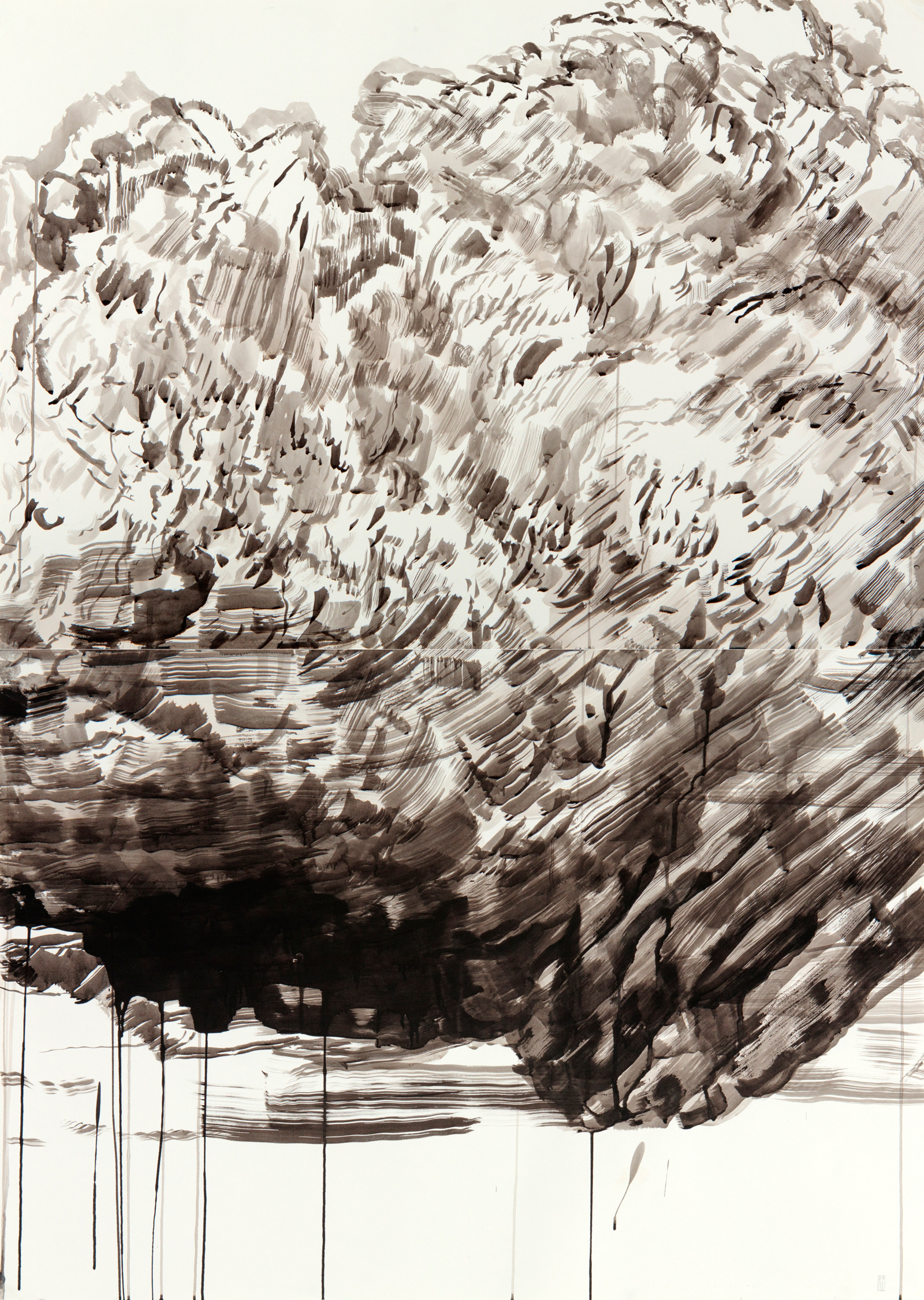 Robyn Penn, "After the Failure of Ideals I", 2017, Indian ink on paper (Simli Japon), 144 x 103 cm