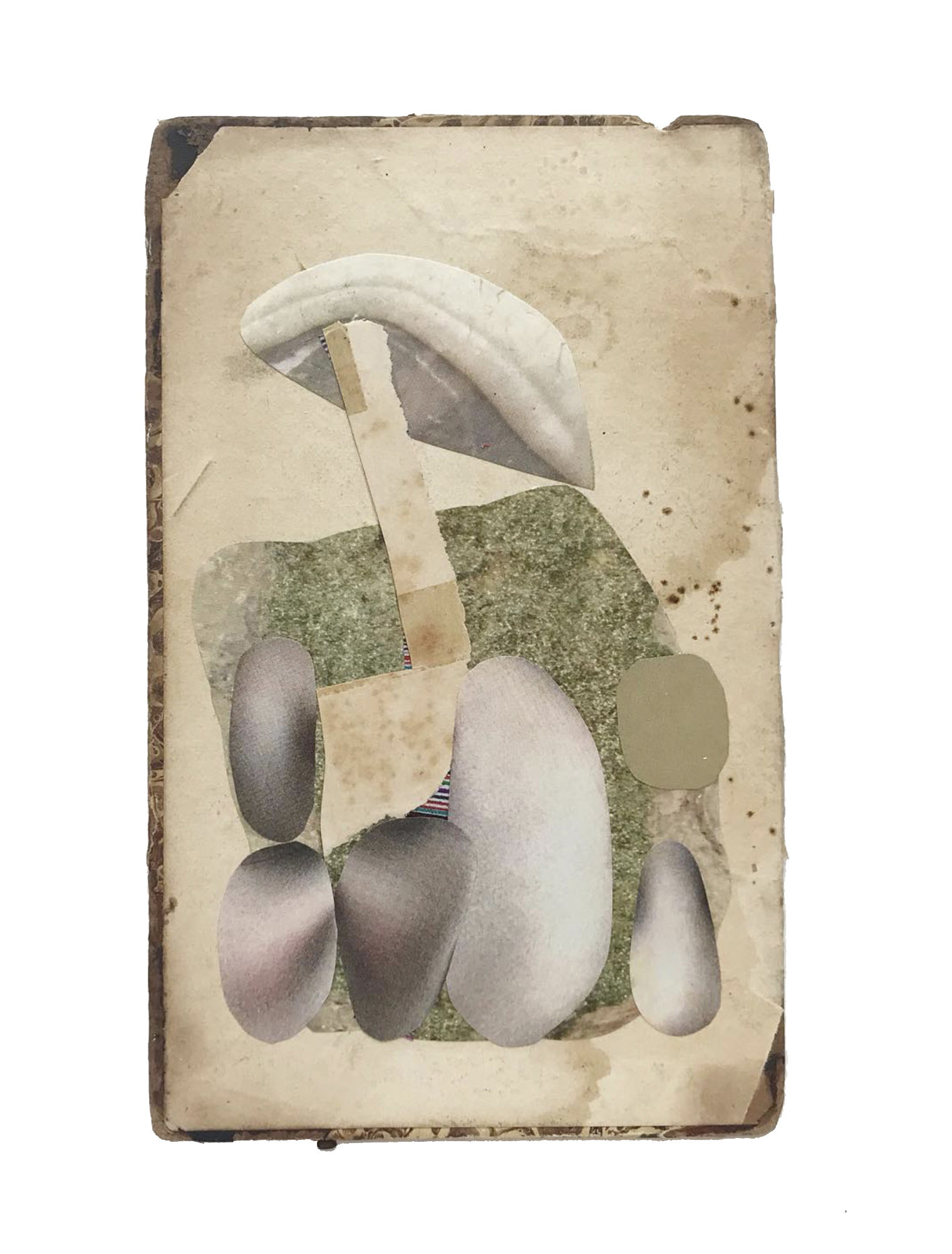 'Fieldtrip' collage on leather cover