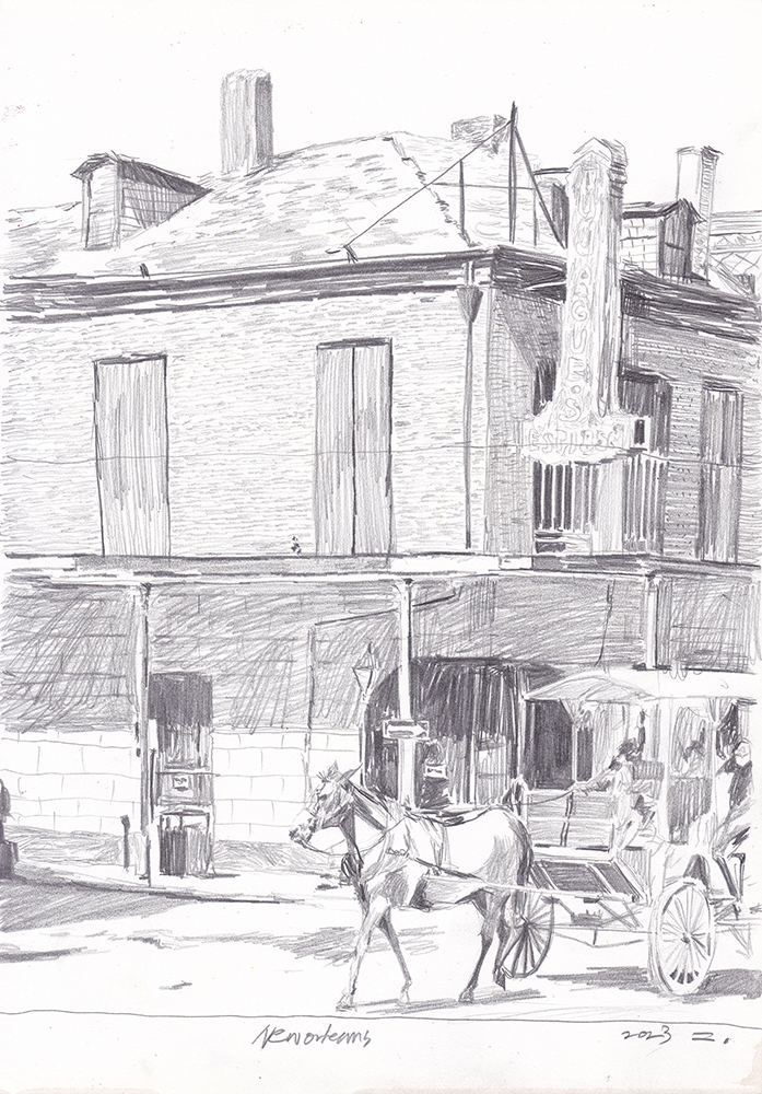 NEW ORLEANS, 2023, pencil on paper, 27.9*21(cm)