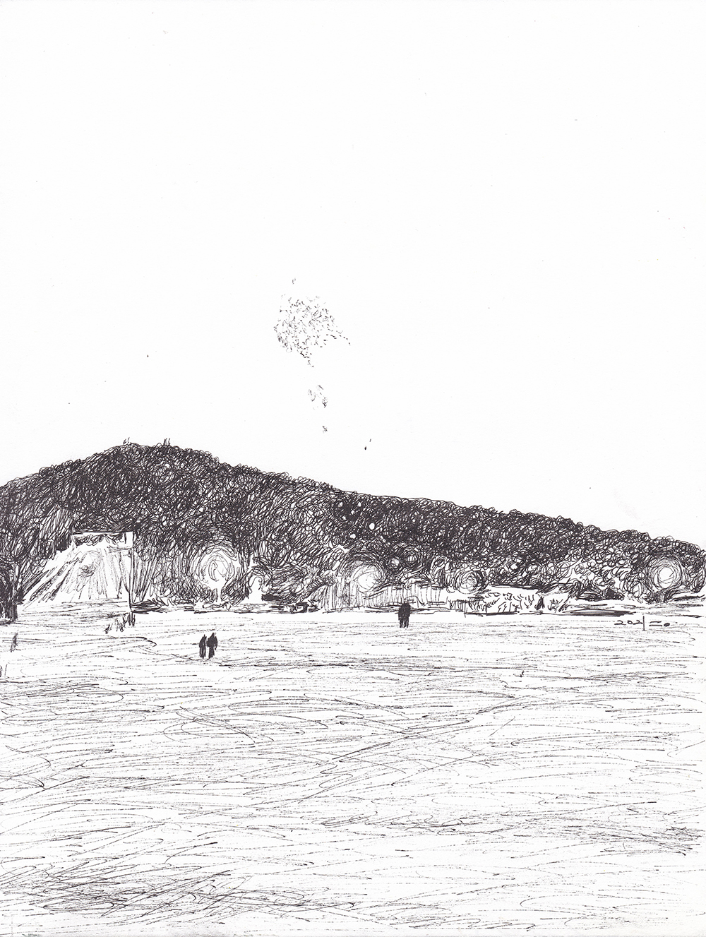 불꽃놀이, 2021, pen on paper, 27.9*21(cm)