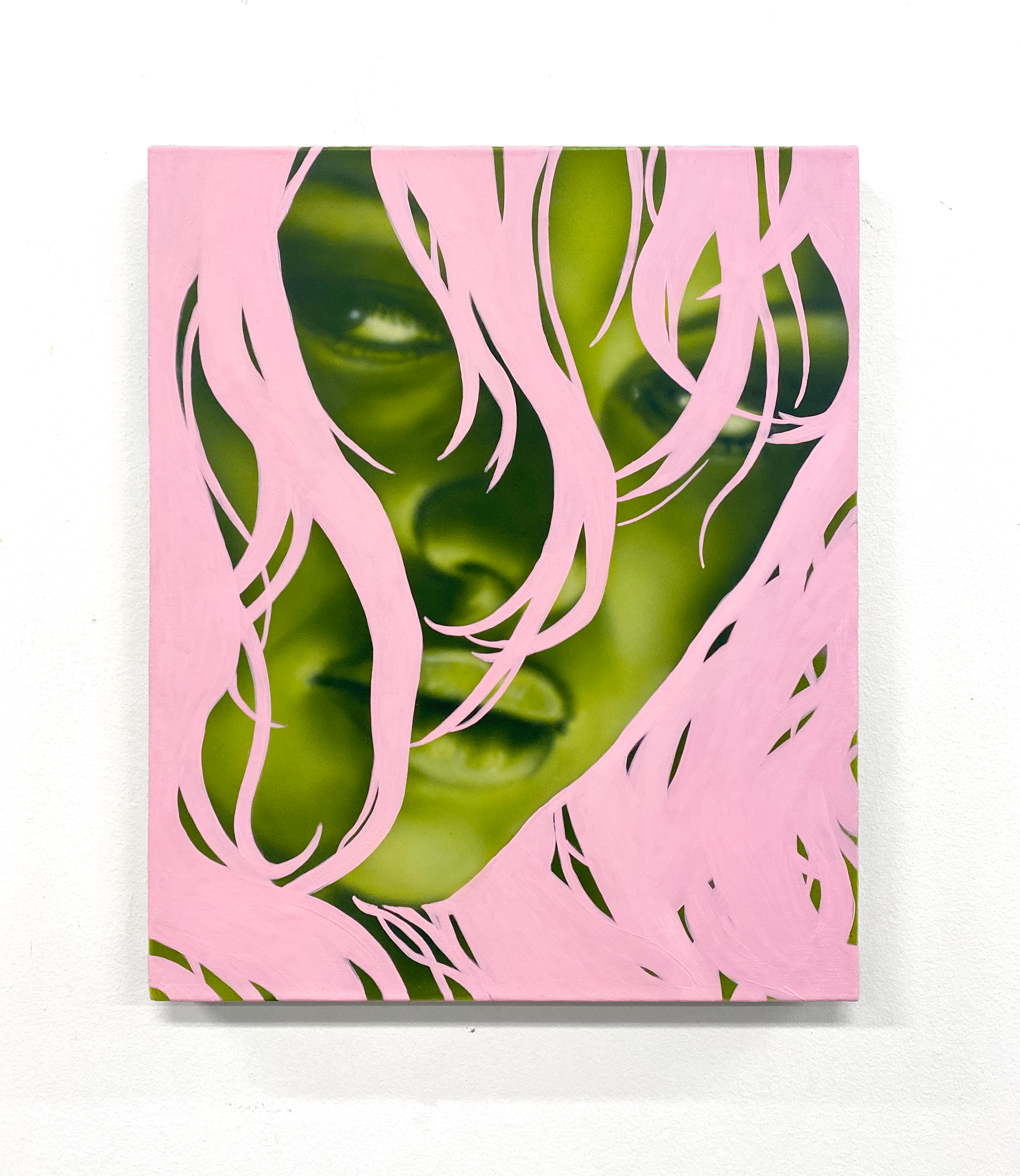 Fast Girl Catch Me if You Can Girl, acrylic and gouache on linen, 15 x 18 in, 2022