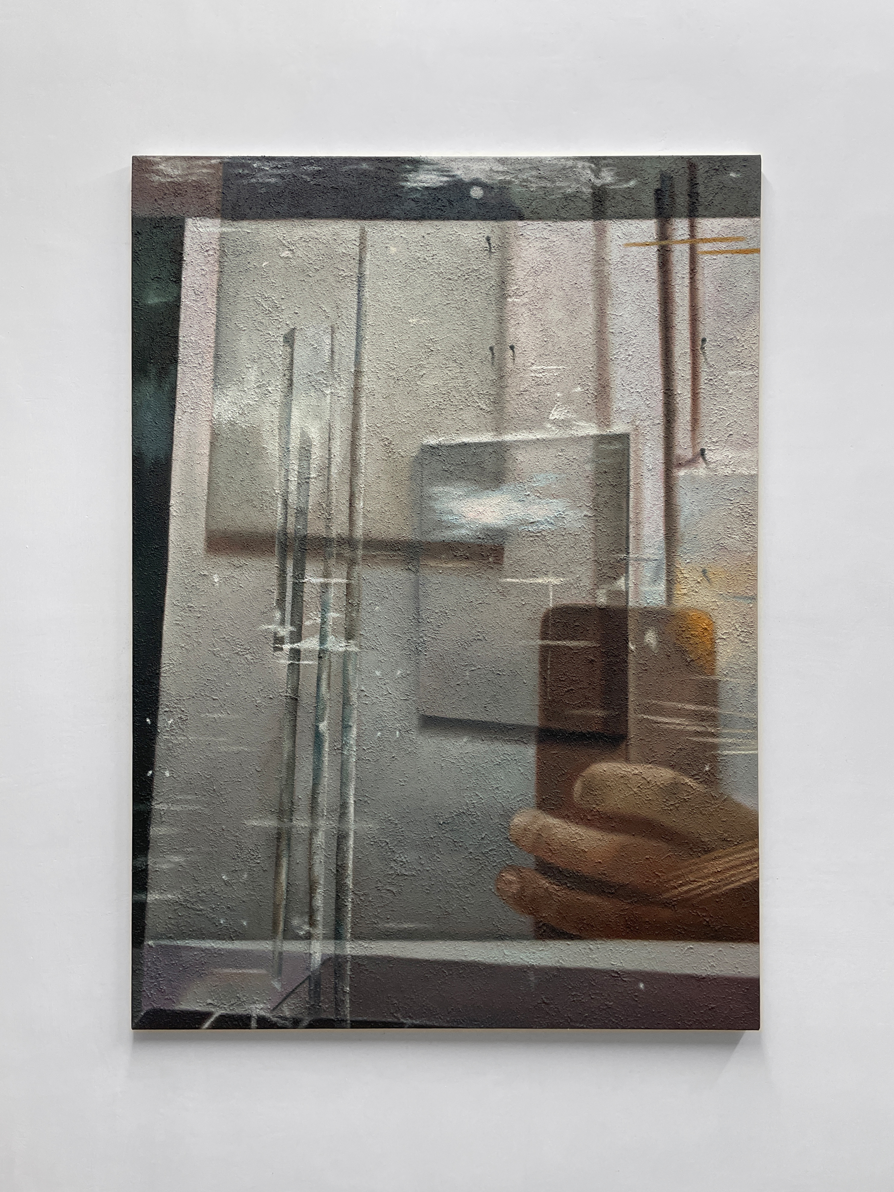 Blank CanvasSoil, sand, dust, acrylic, oil on canvas, 140x100 cm, 2025