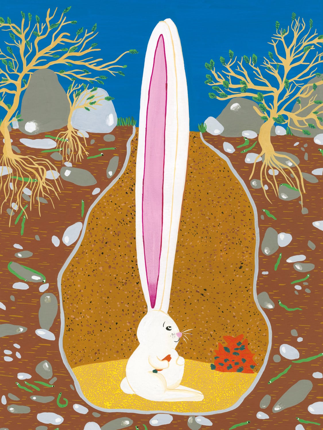 Illustration enfant, Illustration colorée, Illustration animaux, illustration lapin, Illustration gouache, Camille Louzon