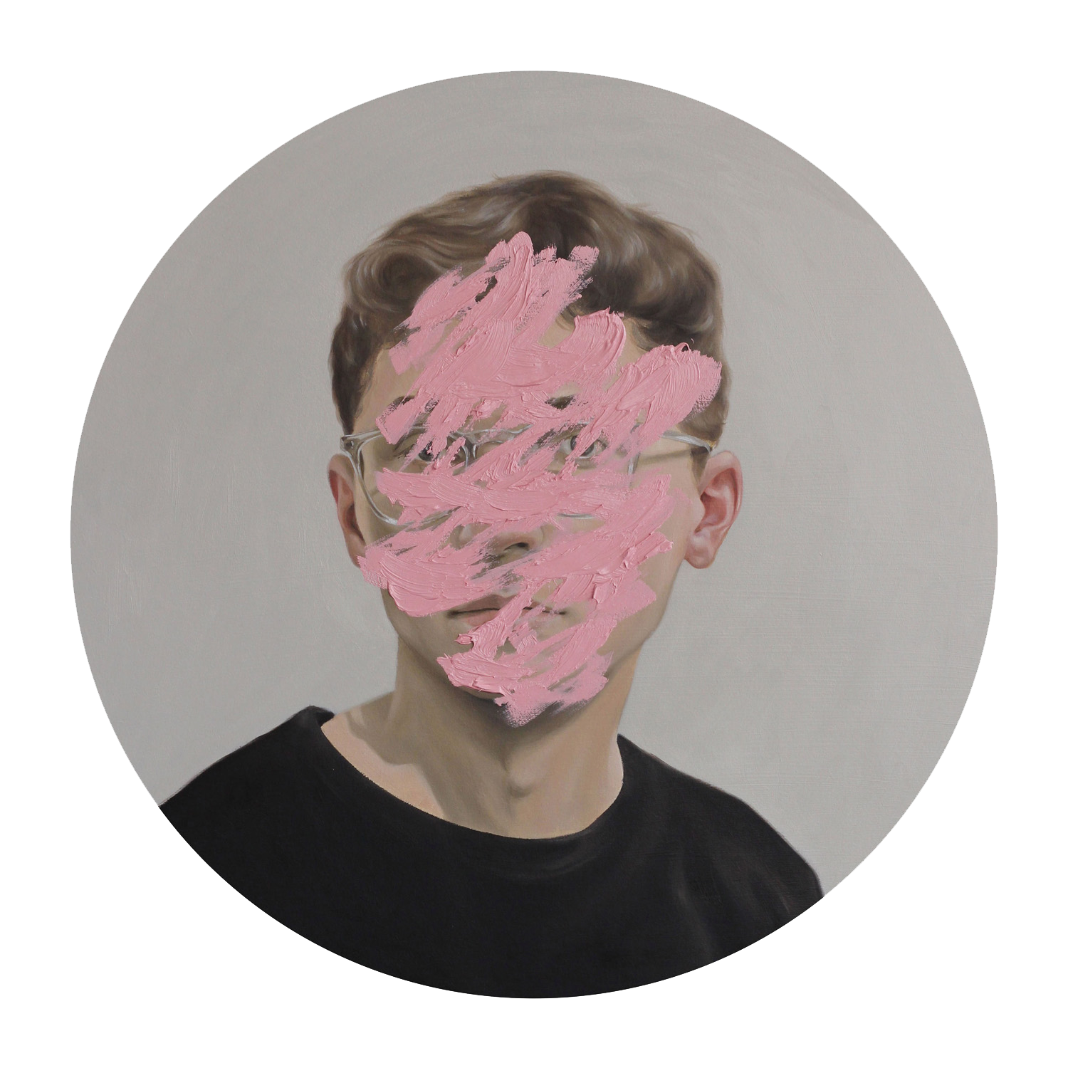 Fixed Eddie, Oil on Board, 406mm across, 2019